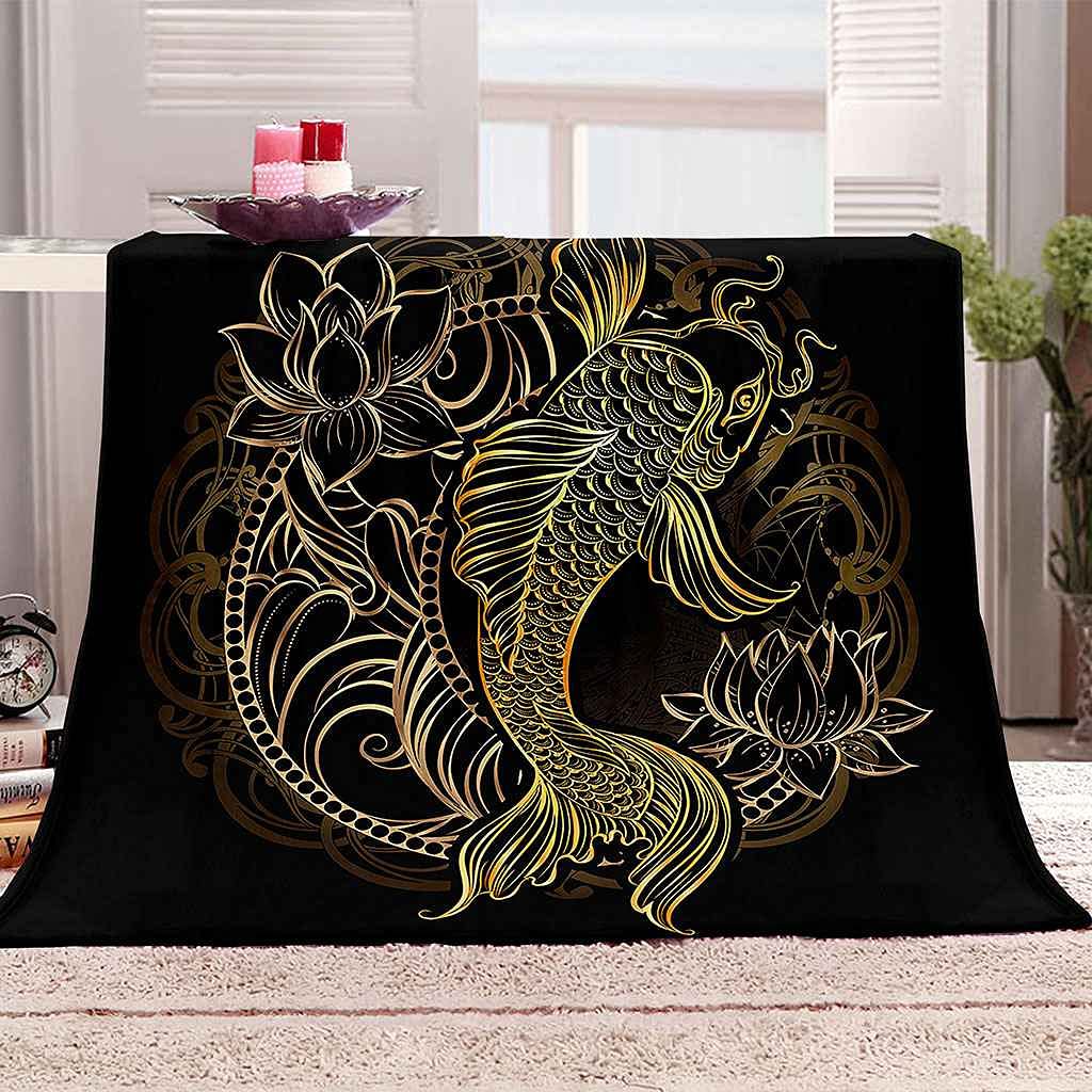 Couverture poisson doré flanelle 150x200 pour ne plus jamais avoir froid en hiver