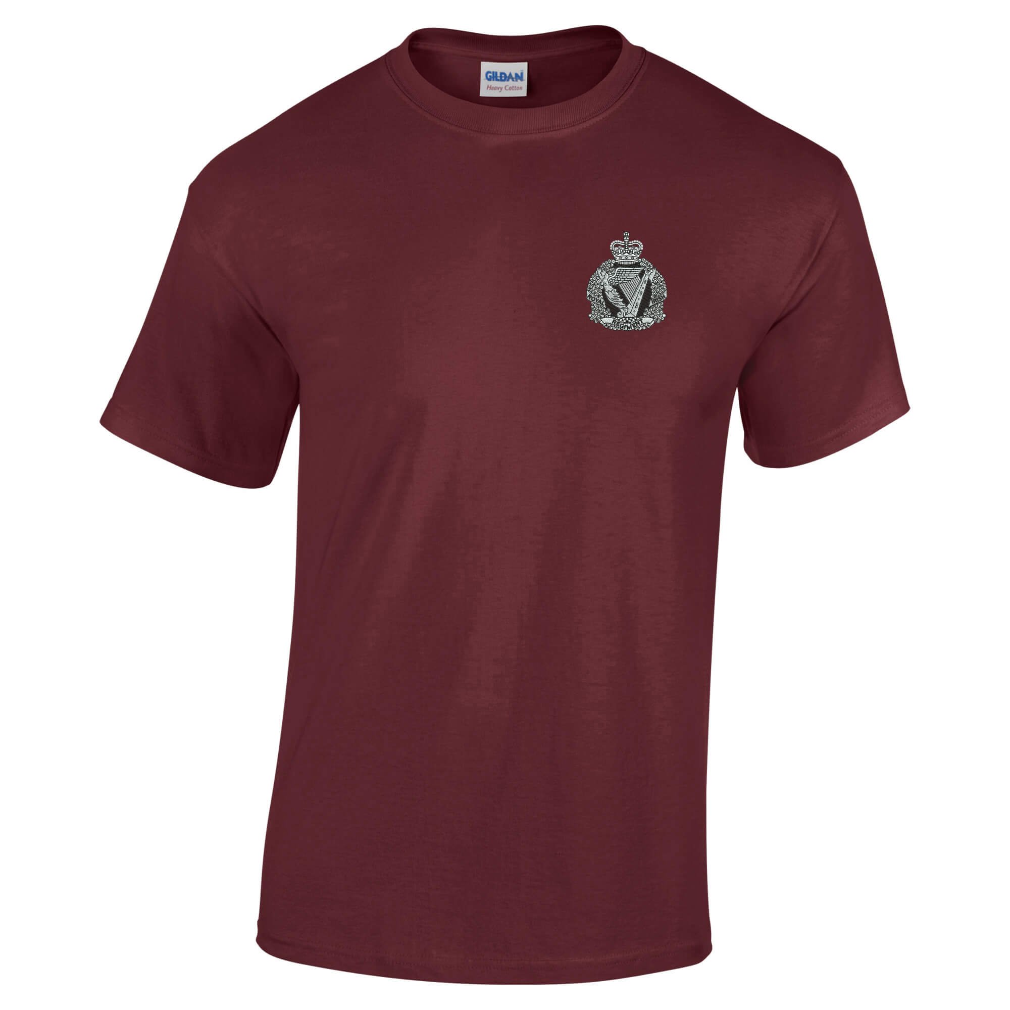 Pineapple Joe's Men's Burgundy Royal Irish Regit Embroidered T-Shirt - X Large