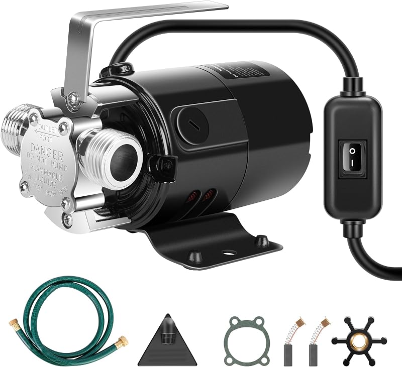 VIVOSUN 1/10HP Water Transfer Pump, 330 GPH Utility Pump with ON/OFF Switch | 115V Portable Electric Utility Pump with Water Hose Kit, Ideal for Removing Water from Gardens, Hot Tubs, Pools, Ponds
