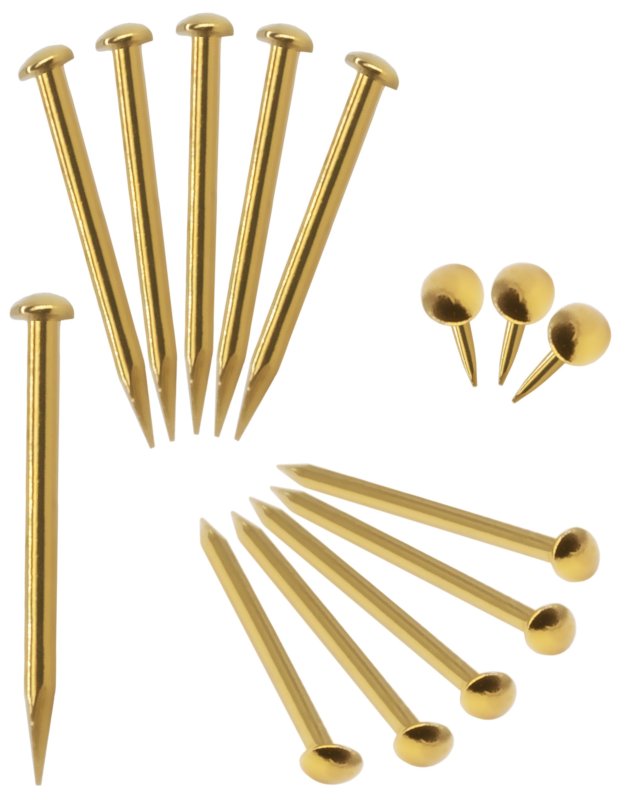 FUXXER 100 chiodi in ottone dorato, antiruggine, piccole unghie decorative, per mobili, fai da te, 20 x 2 mm