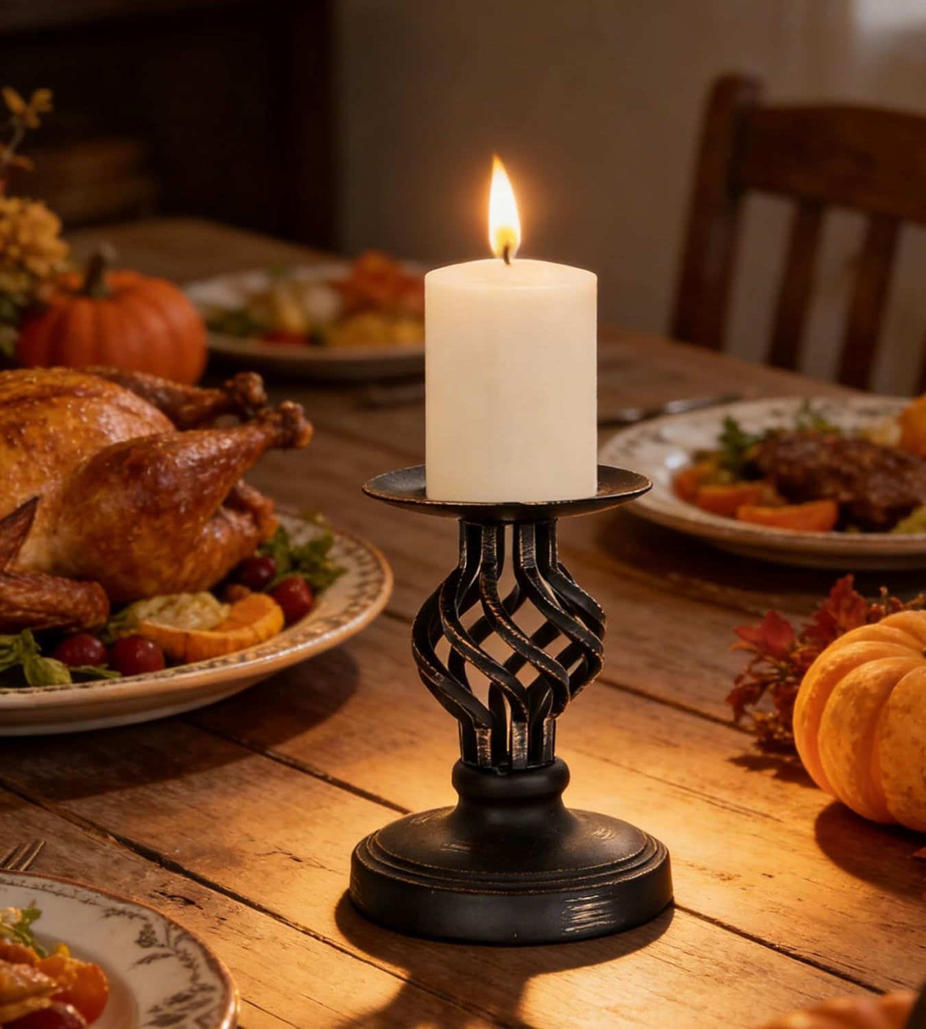 Candlestick Holders - Candle Holders Decorative LHQOO Metal Vintage Candle Holder with Non-Slip Base, Available for Home Decor, Wedding, Dinning, Party, Anniversary (Small Size) - Image 5