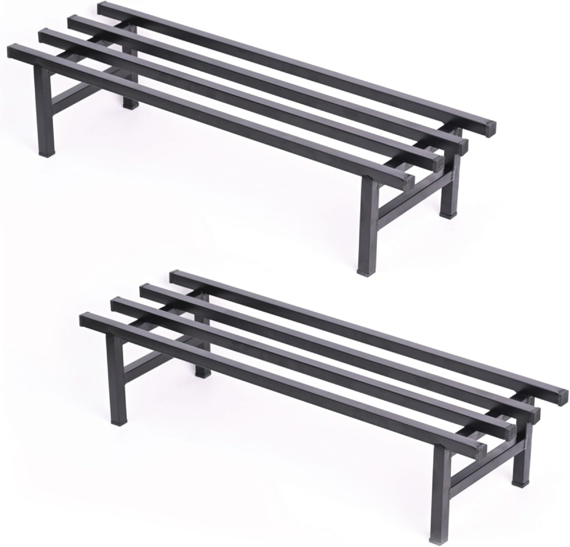 UGAOO Elevate Square Tube Plant Stand (Set of 2) | Heavy Duty Iron Pot Stand for Balcony, Home Decor, Indoor and Outdoor Use (Black)