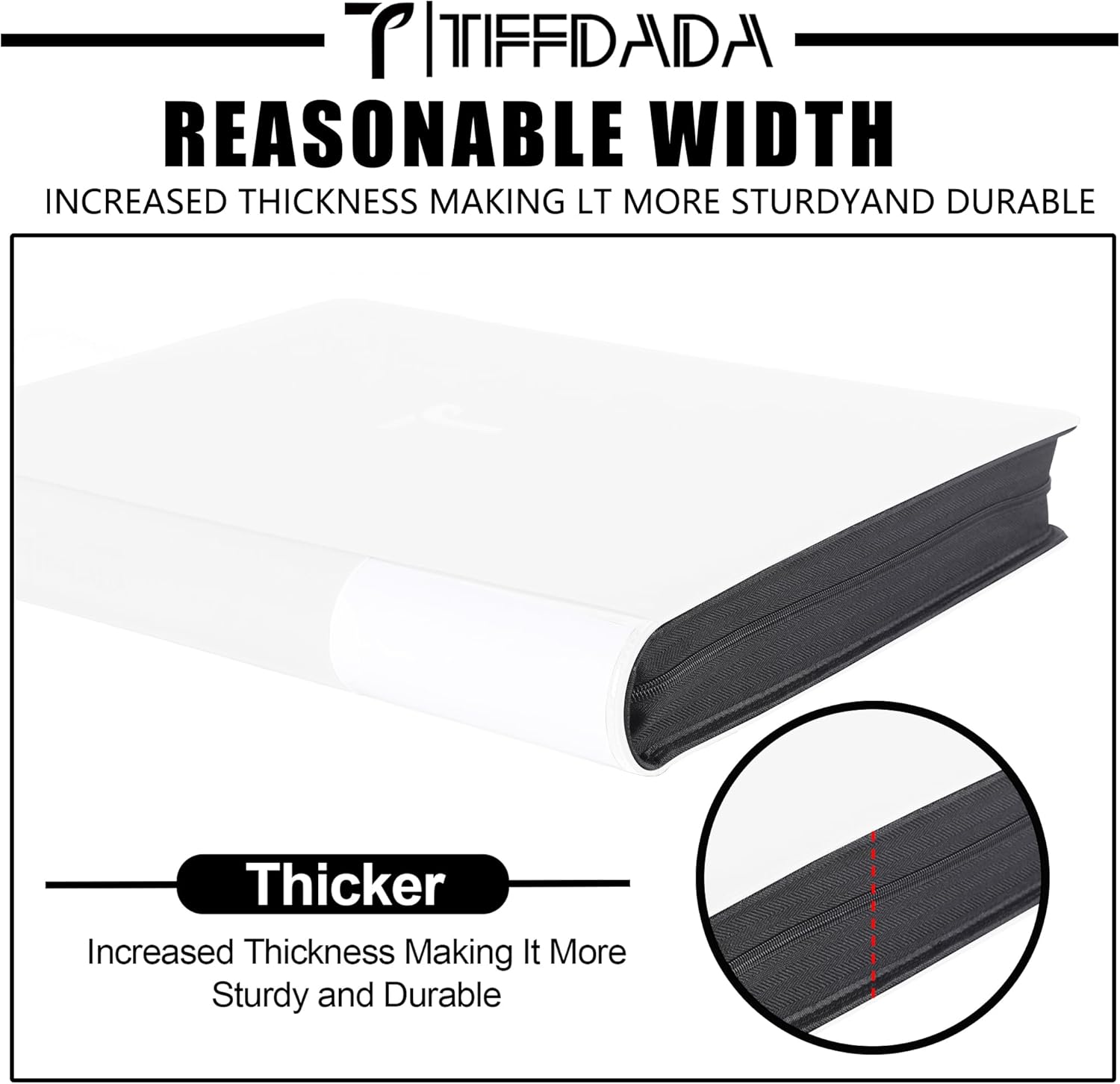 Premium Trading Card Binder,16 Pocket, Holds Up to 1600 Cards with Ringless 50 Double-Sided Sleeves, Label Design with a Pen, Side Loading Card Collection Album Folder with Zipper for TCG,Sports Cards