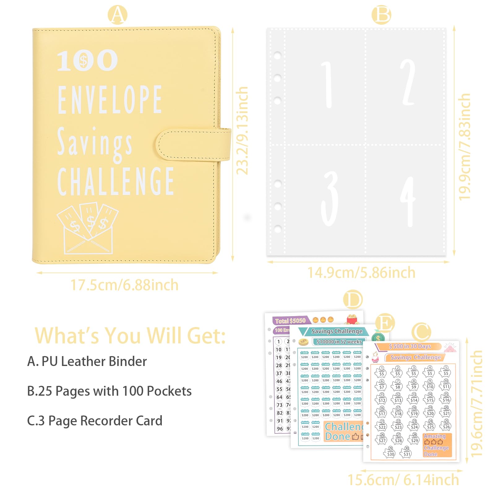 Livre De Défi D'épargne Avec Enveloppes 100 Jours – Manuel De