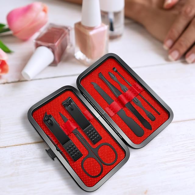 Nail Clippers for Men Kit - Complete Manicure Set for Grooming Travel - Premium Personal Care Tools