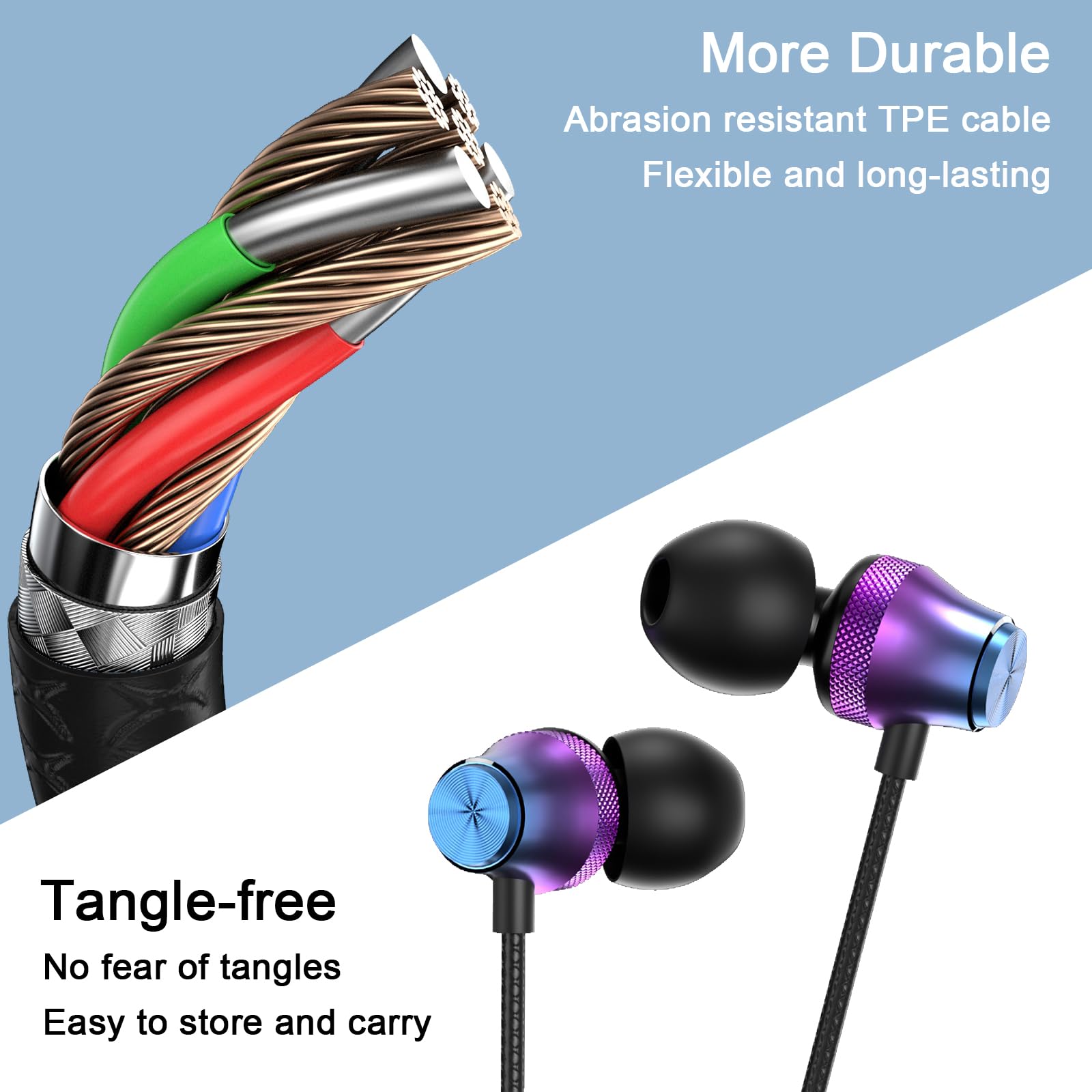 Écouteurs filaires avec microphone et prise jack 3,5 mm pour iPhone, iPad, iPod, Chromebook, ordinateurs portables, écouteurs filaires antibruit avec micro pour ordinateur, PC, école, commutateur MP3