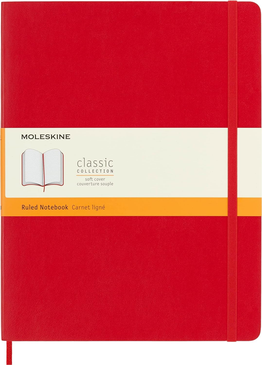 Moleskine Notebook Xl Ruled Scarlet Soft, Red