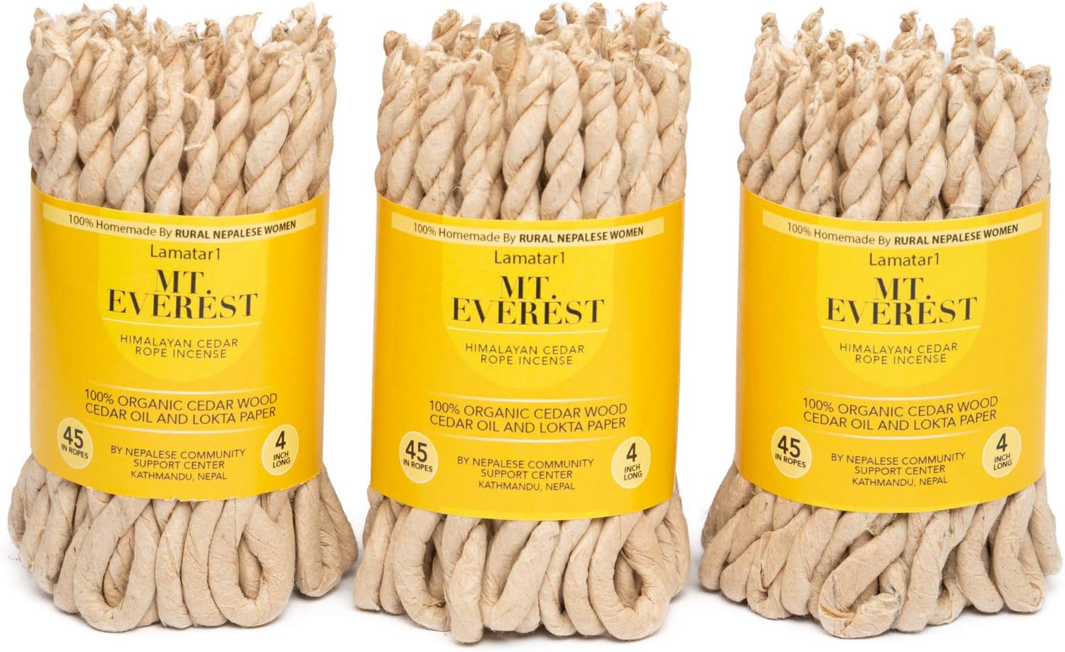 Lamatar1Nepali to nepali Mt.Everest Himalyan Cedar Rope Incense Roll of 3x45 Rope=135 Rope Founded by Buddhist Monk Dr. Umesh Lama in 1981