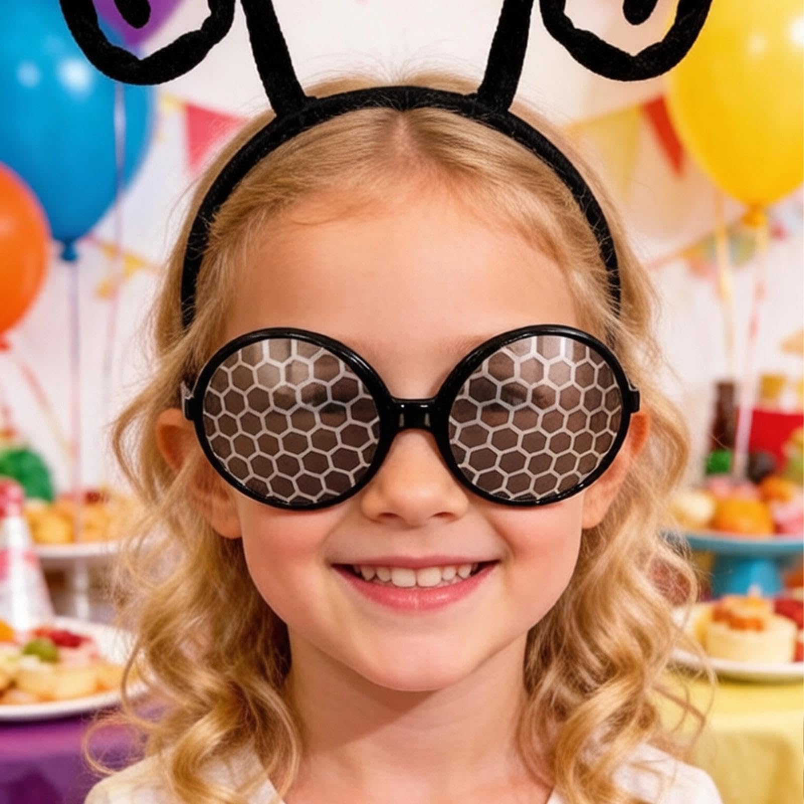 Juego de 2 diademas divertidas con antena de insectos + gafas de sol: incluye diademas temáticas de mariposas, abejas y alienígenas + gafas de sol novedosas. Adecuado para temporada de — view 5