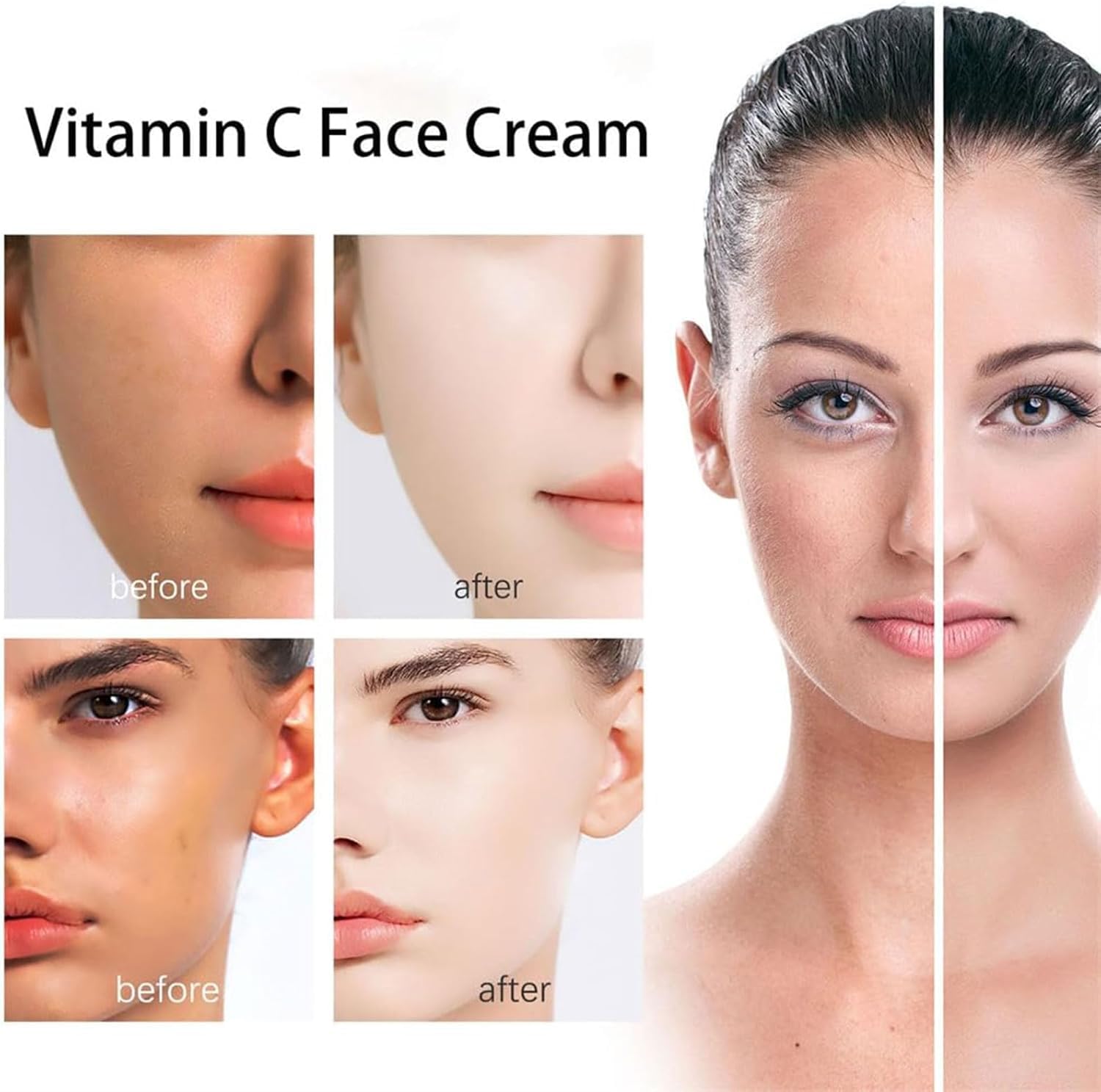 Niacinamida Vitamina C Crema Para La Piel De Tubo Negro, Crema Facial Simple Con Nicotinamida Y Vitamina C, Crema De Maquillaje Con Cinco Vitaminas C, Humectante Con Vitamina C Para Cara (3pcs)