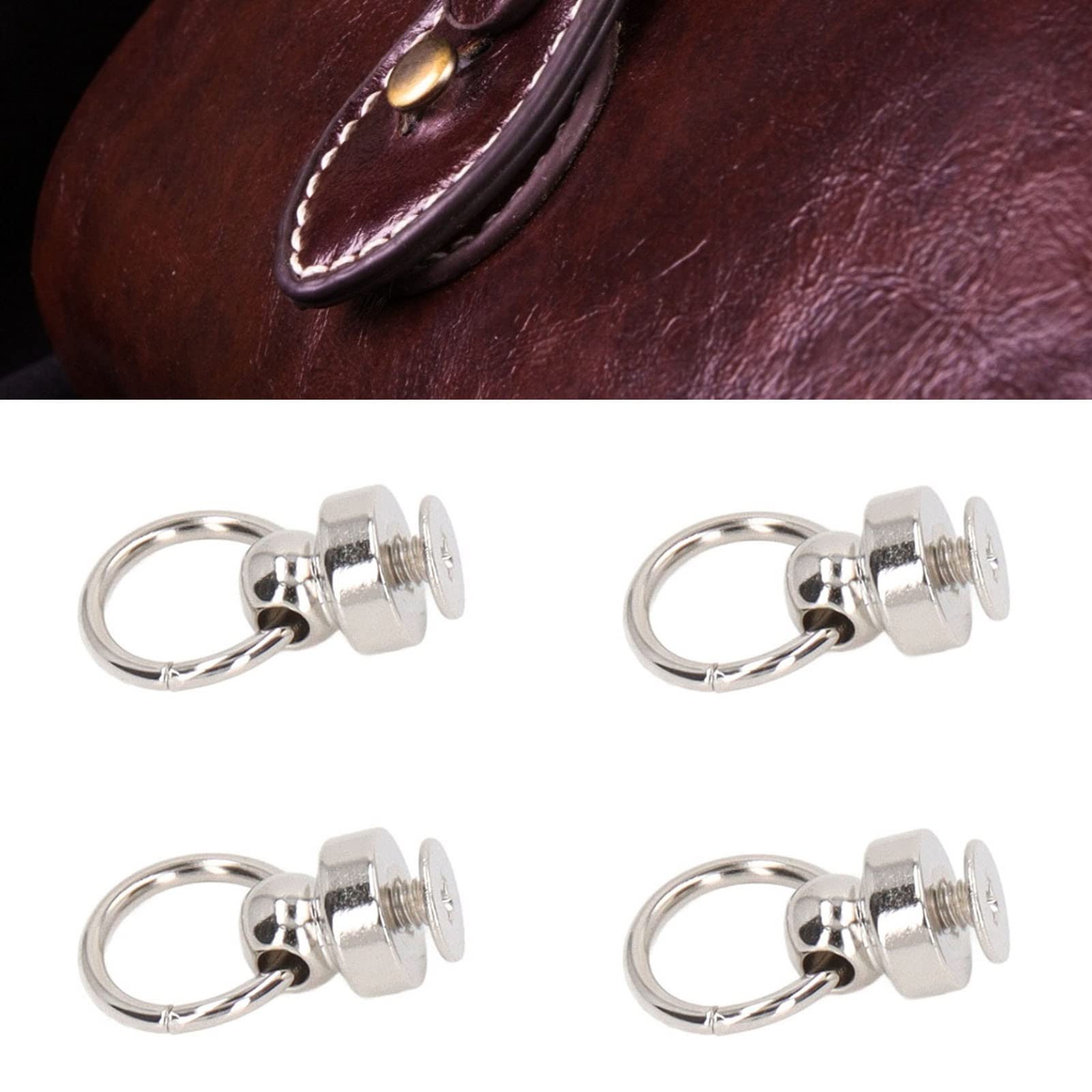 Remaches de Latón, 200 Juegos de Tachuelas de Bola de Monedero de 9 mm Remaches de Botón de Anillo de Tiro Grande para DIY Ropa Bolsas Zapatos Artesanía de Cuero, Plata (Plata)
