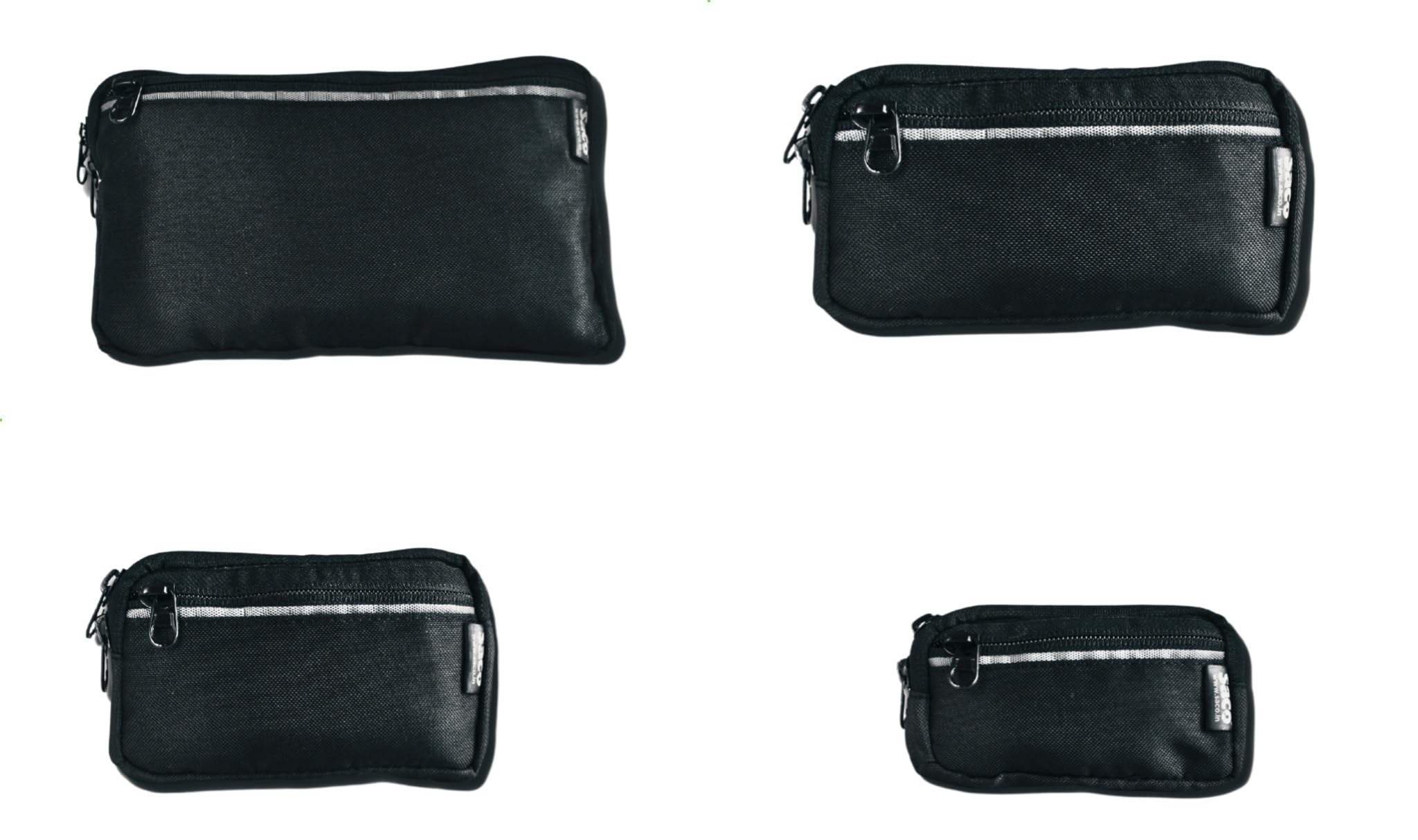 Saco Set of 4 Zipped Pouches of Different Sizes | Portable Stationery Organizer Pencil Bag,Office Travel Multi-Purpose Bag | Small Tool Pouch | Carry Pouch for Bulk Keys - Black-image-8