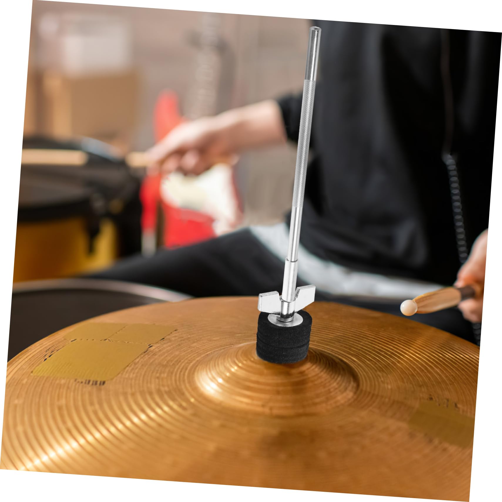 Wakauto Cymbal Attachment Arm Extension Adjustable Drum Cymbal Boom Arm Zinc Alloy Fit