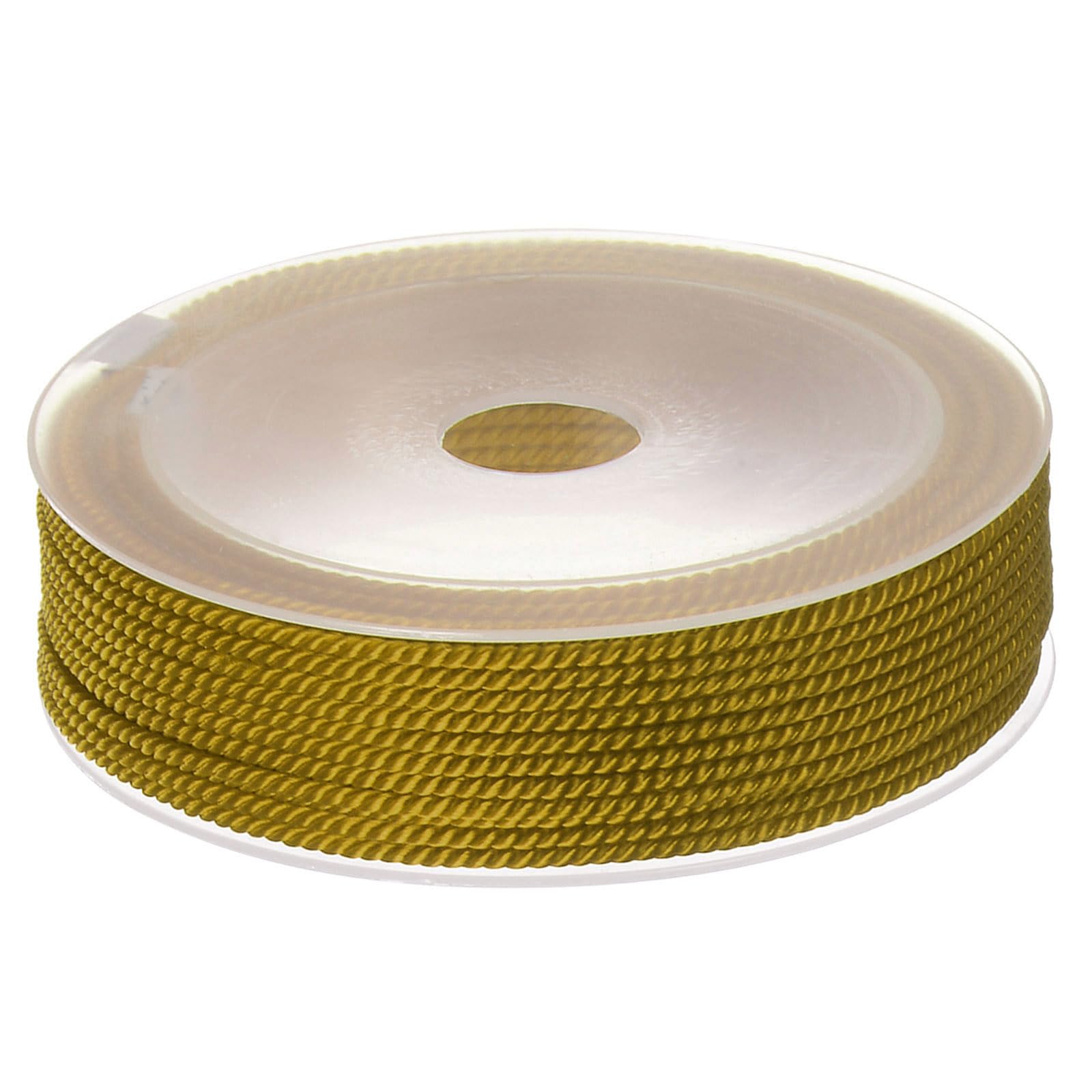 sourcing map Twisted Nylon Twine Thread Beading Cord 2mm 13M/43 Feet Extra-Strong Braided Nylon String for Crafting Bracelets Jewelry Making, Olive Green