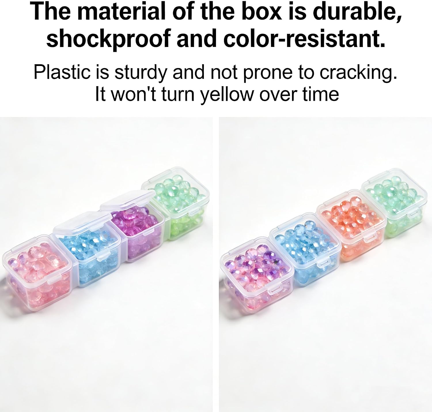 Clear Plastic Storage Container with Hinged Lid, Mini Rectangle Organizer Box for Beads and Diamond Crafts (56 Grids)