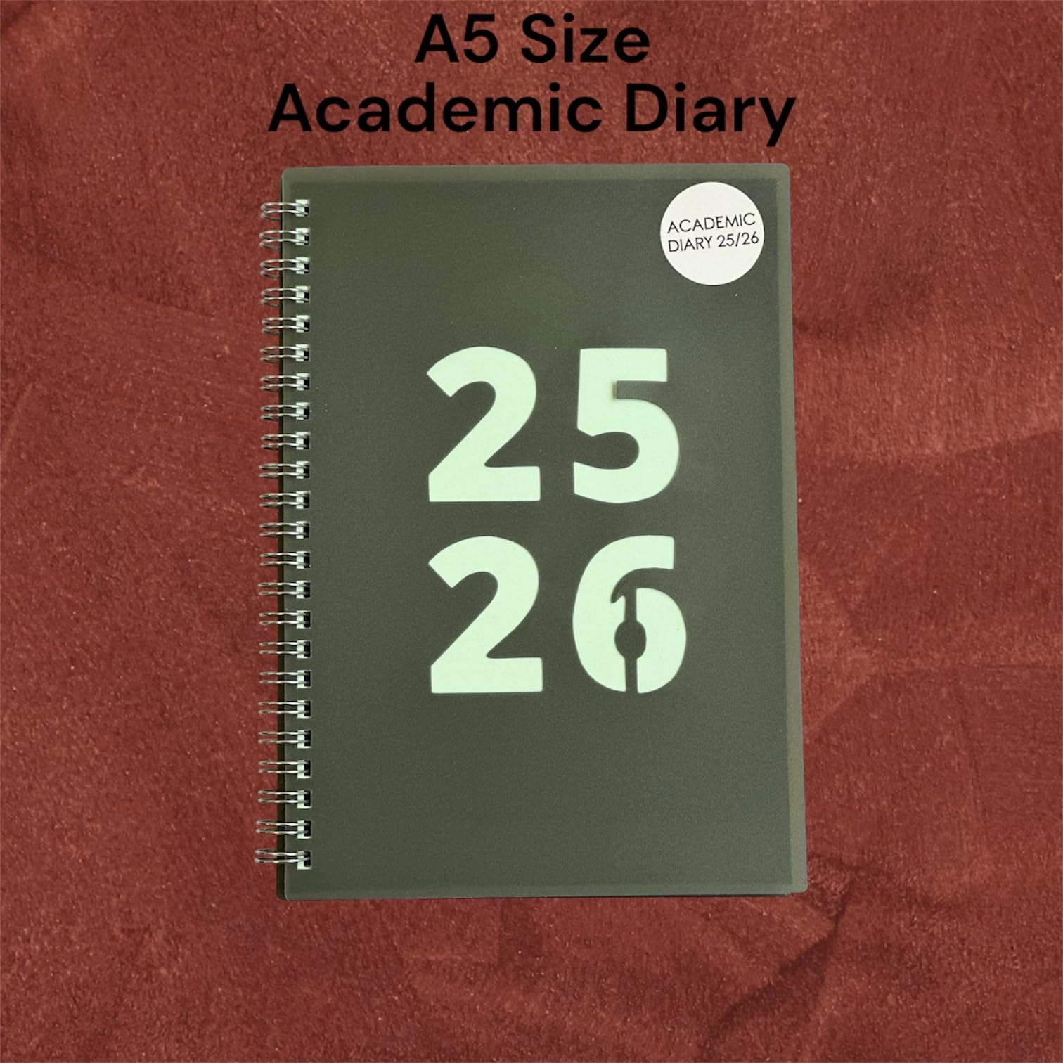 2026-2027 Academic Diary Wiro A5 Size Week to View Spiral Cover Diaries Mid Year Die Cut Cover Planner (Light Blue) - Image 2