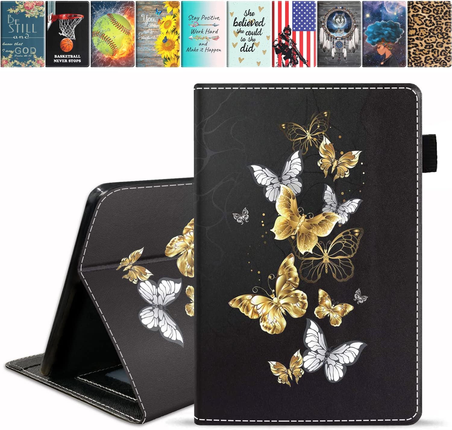 Case for All-New Kindle Fire HD 8/Fire HD 8 Plus Tablet (12th/10th Generation, 2022/2020 Release) - PU Leather Stand Flip Cover with Card Slot & Pencil Holder, God Jesus Christian Cross