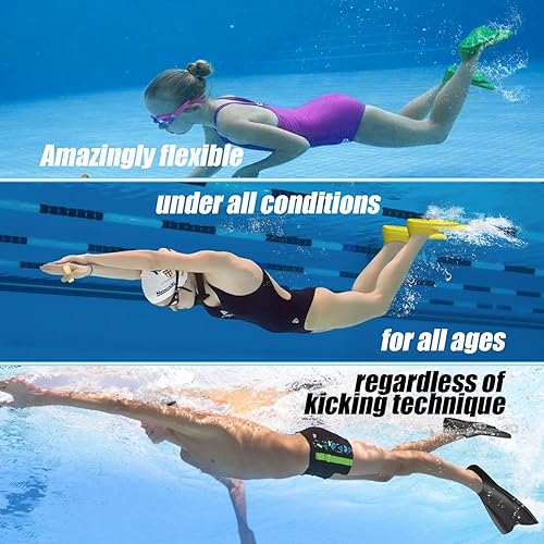 Miniatura 7 de Bairuifu Short Blade Swim Fins for Training Swimming Snorkeling and Diving for Adults Men Women Kids Children Boy Girl Teens Youth
