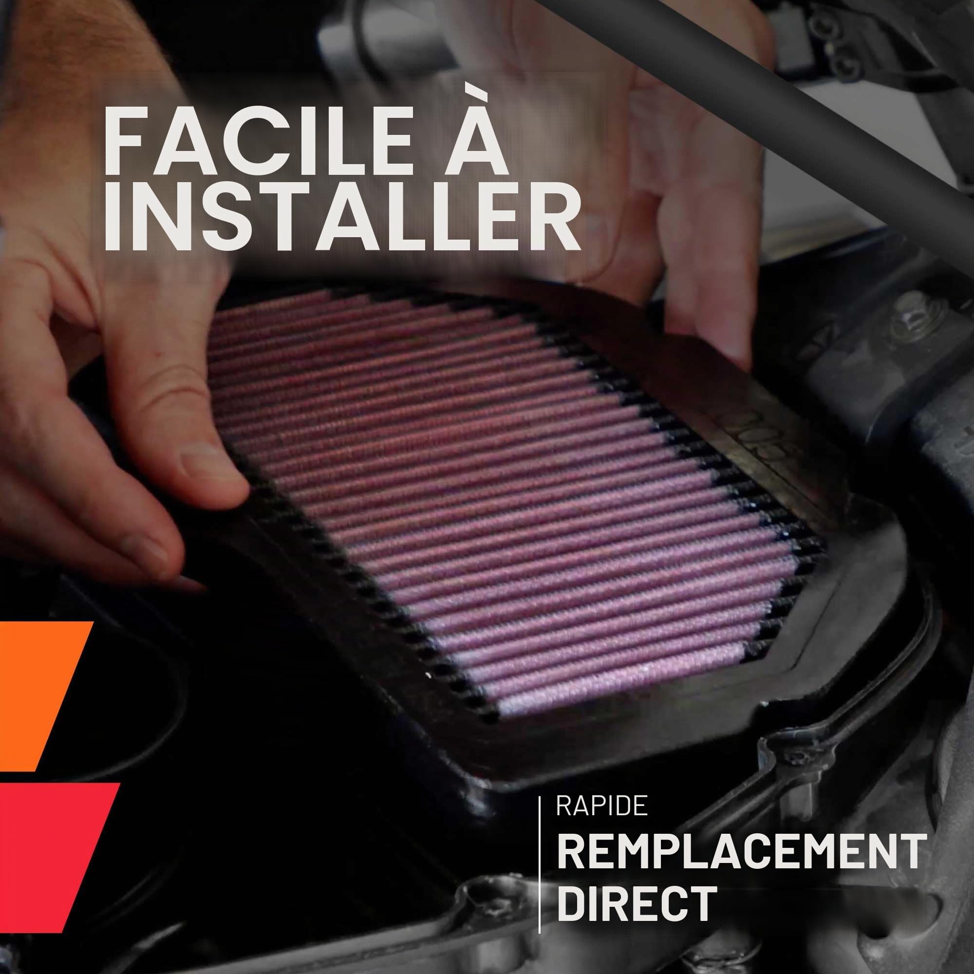 K&N Filtre à air de remplacement compatible avec BMW R1300GS 2024- (2 pièces) (BM-1324)