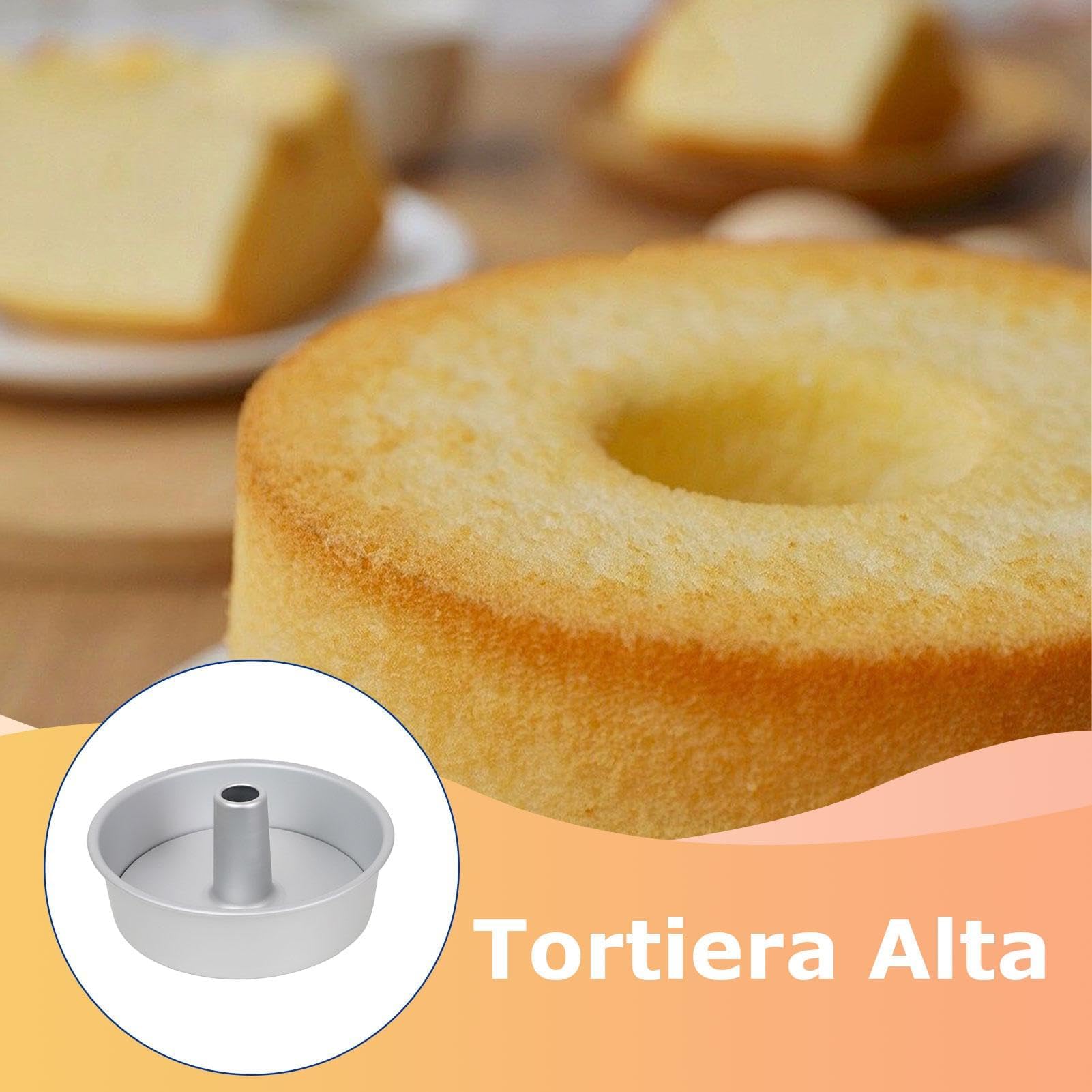 Molde de gasa para hornear tartas, molde de gasa para tartas, molde redondo de fondo suelto para cupcakes, molde redondo de acero inoxidable para hornear pasteles de gasa, hueco (17 x 14,3 x 7,1 cm)