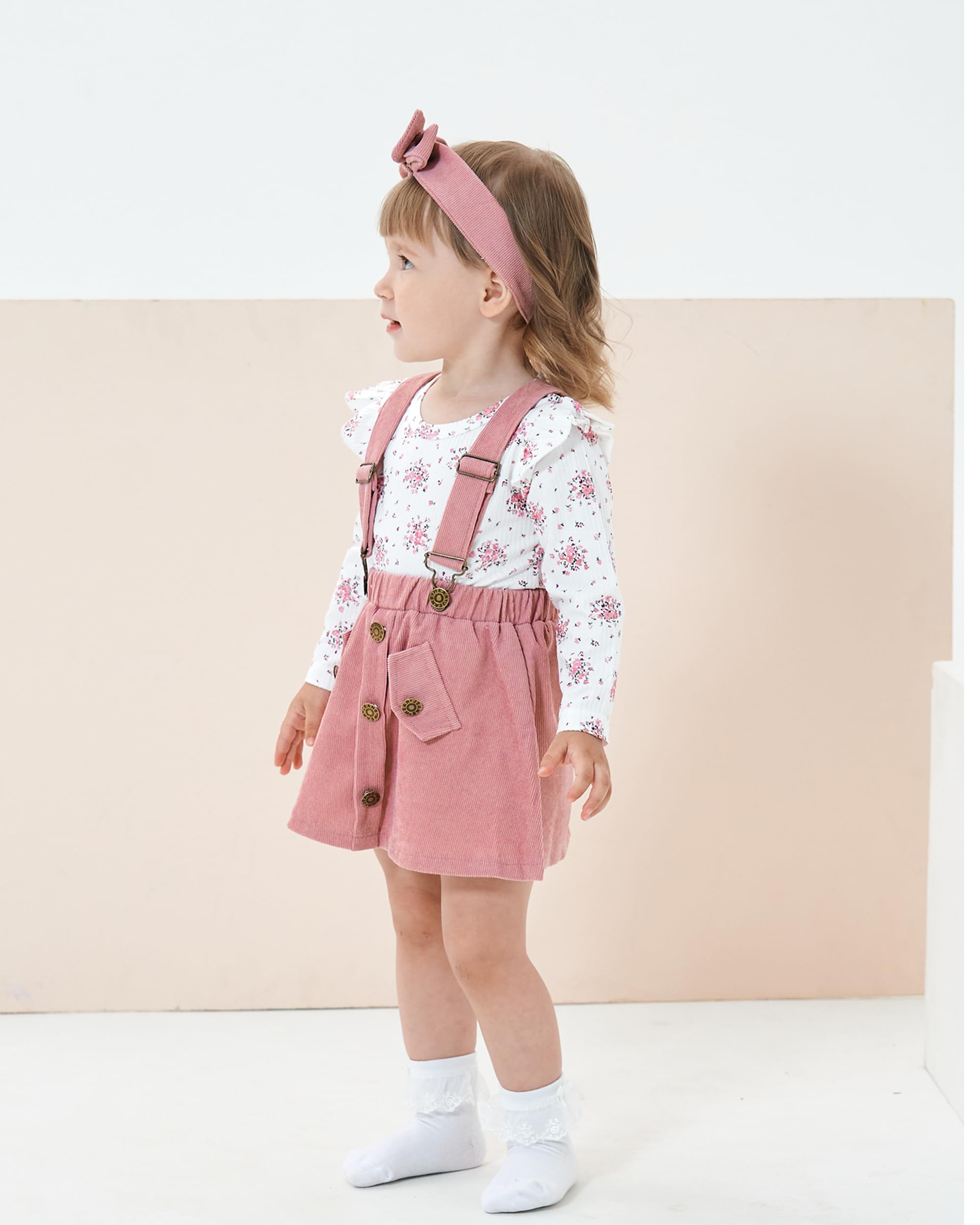 SODLON Baby Girl Clothes Outfit Toddler Infant Clothing Ruffle Top Pants Sets Gifts Outfits for Little Girls