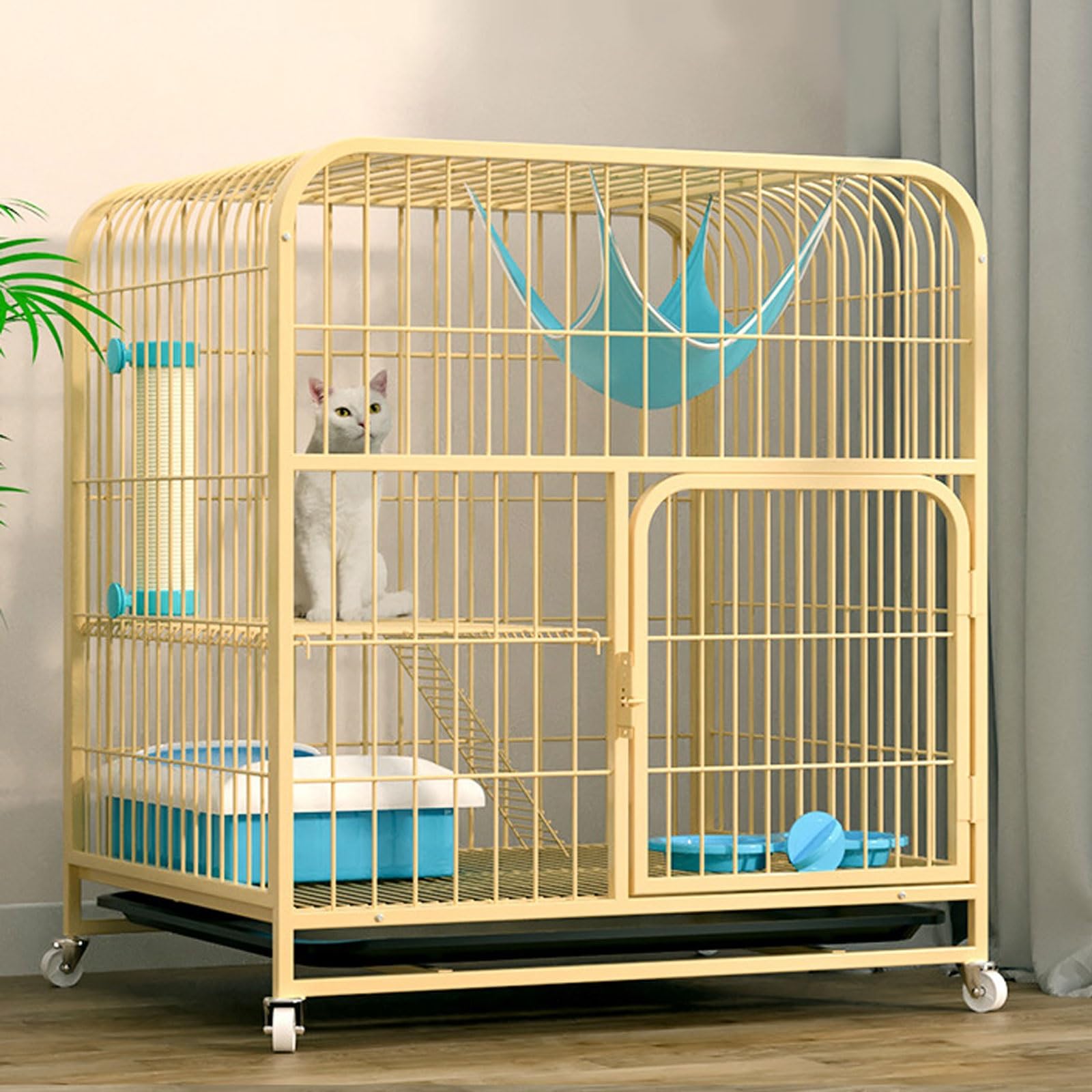 Niche d'intérieur pour chat : l'enclos en fil de fer mobile pour sécuriser vos chatons