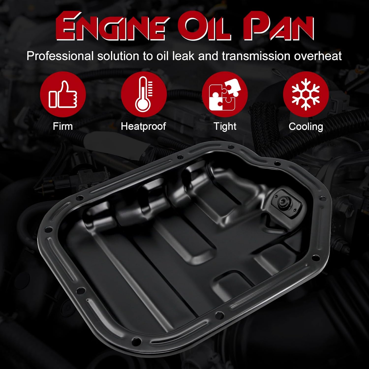 Lower Engine Oil Pan Sump with Drain Plug Compatible with Infiniti G35 2003-2007, FX35 2003-2008, M35 2006-2008 & Nissan 350Z 2003-2006 3.5L, Replaces 111104P110