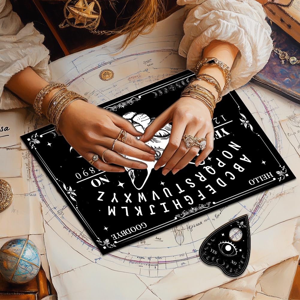 Planche De Spiritisme Pour Chat - Avec Planchette Et Pendule Soleil/lune - Bois, 30x21 Cm - Jeu Divination, Cadeau