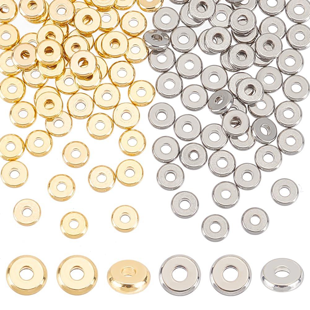 NBEADS 300 Perline Quadrate Placcato Oro 18K – Distanziali In Ottone Da 2.5mm Per Gioielli Fai Da Te