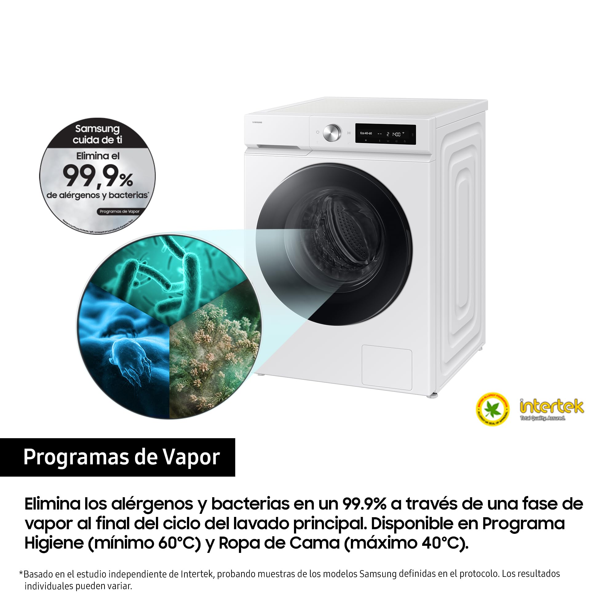 Samsung WW90DB7U94GEU3 AI EcoBubble Waschmaschine, 11 kg, Energieeffizienz A-20%, Super Speed 39, Dampf, Weiß