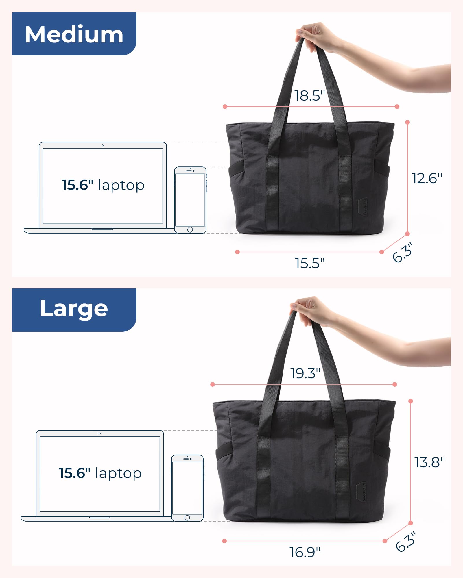 bagsmart Borsa per la spesa da donna, borsa da viaggio, grande, impermeabile, borsa per la notte, borsa per il weekend, nuoto, viaggi, yoga e sauna
