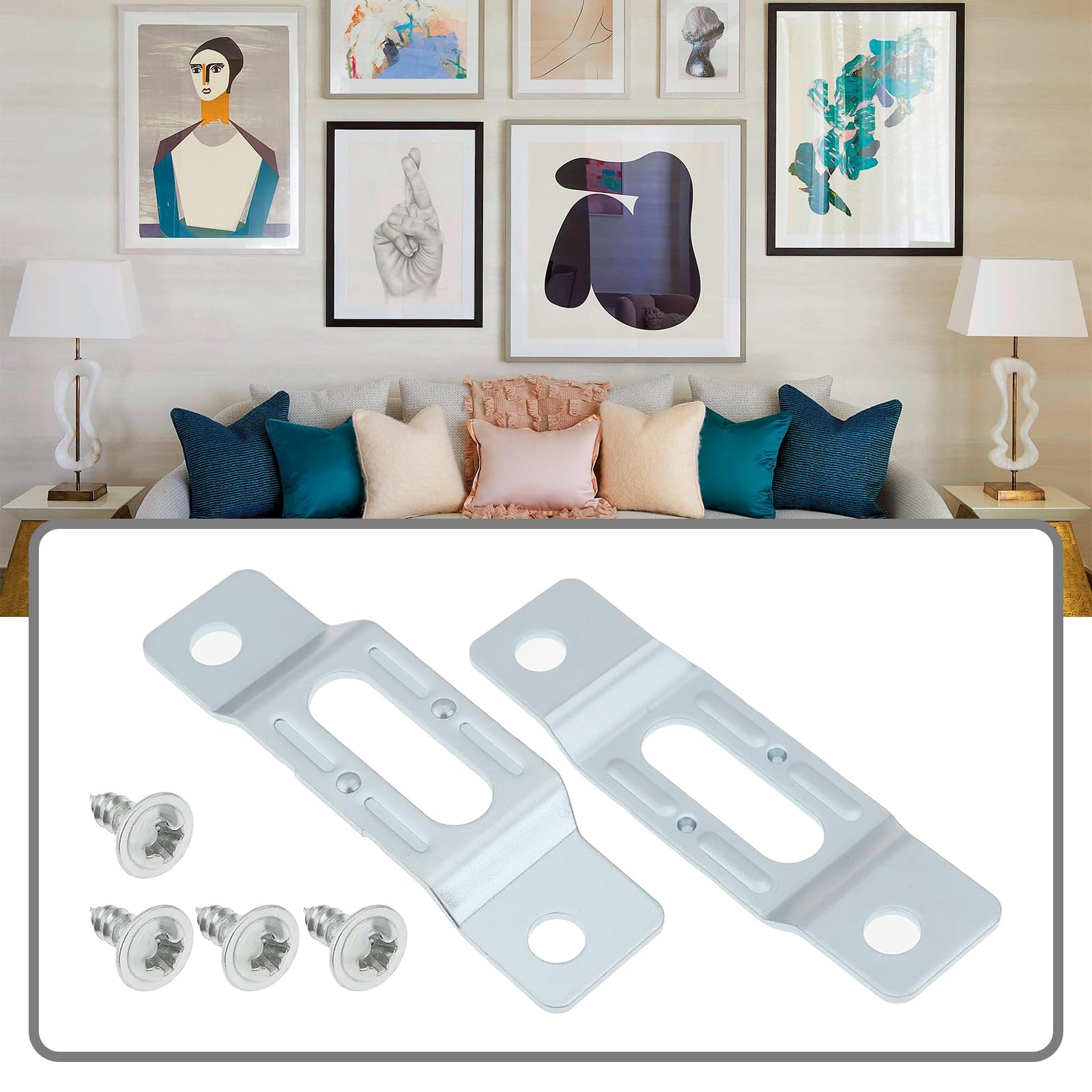 Briny River 10 Sets Security Picture Hangers for Cleats Extra Frame Lock 51x12x9mm/67x18mm/8x39mm/5x36mm - Image 4