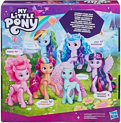 My Little Pony Amis Arc-en-Ciel, Coffret de 6 poneys de 14 cm, Jouets pour Filles et gar?�ons 