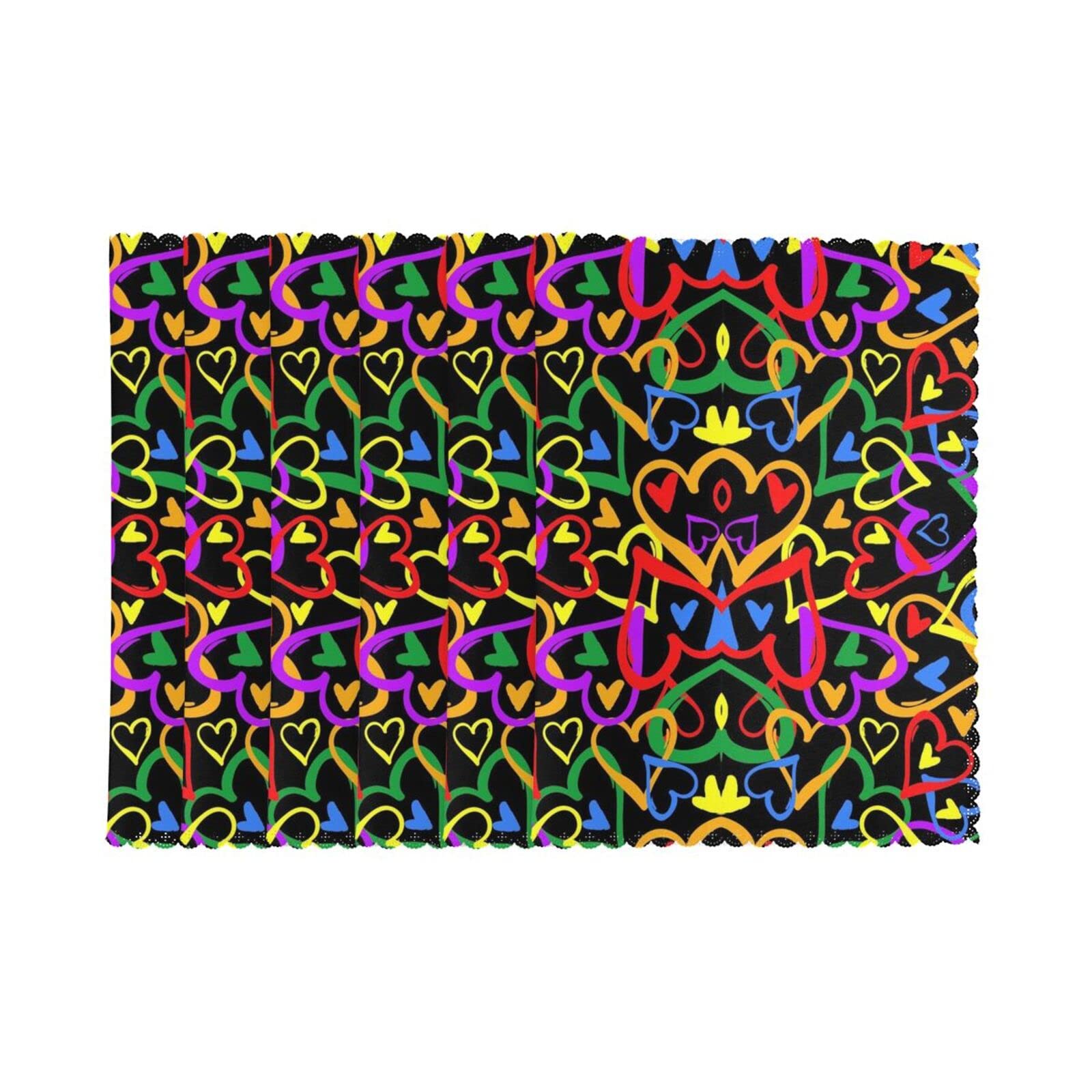 Sets de table Gay Pride lavables avec dessous de verre pour table de cuisine