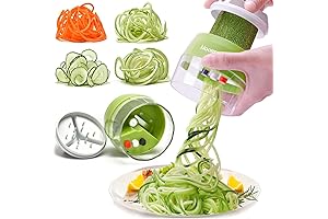 Spiralizer Handheld Vegetable Slicer, 4 in 1 Zucchini Spaghetti Maker