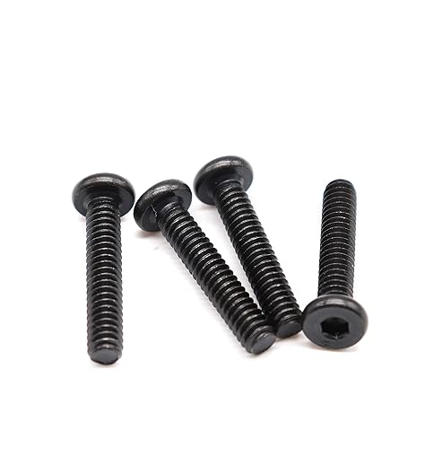 Miniatura 2 de binifiMux 20 tornillos hexagonales negros de 14-20 x 12 pulgadas para muebles, silla, mesa, escritorio, cuna, cama, rosca completa