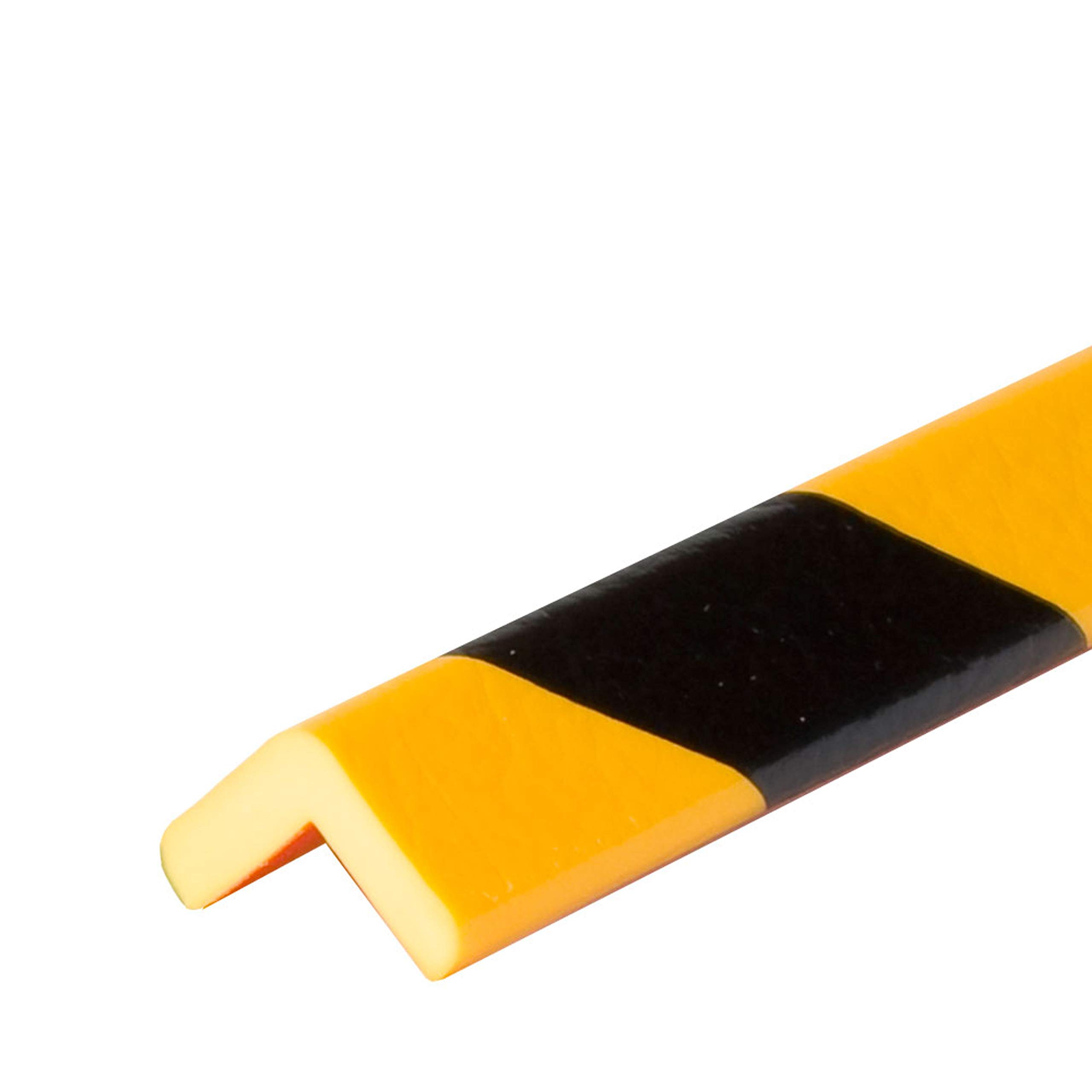 Knuffi 10015 - Profilo di protezione angolare in schiuma di poliuretano, tipo E, giallo/nero, lunghezza 1 m