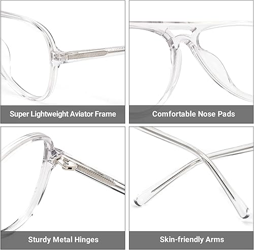 Miniatura 3 de Zeelool Lectores TR90 Aviator Gafas de lectura con revestimiento antirreflectante estándar para mujeres hombres Erwin ZOT02084-01