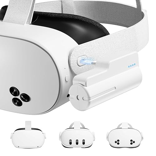Saqico Battery Pack for Meta Oculus Quest 2/3/3s, Fast Charging18W 5000mAh Head Strap Battery for Quest 3S/3/2 Accessories -Lightweight & Portable Rechargeble Extended Battery Extra VR Playtime - 1 Pack for Quest 2/3/3s