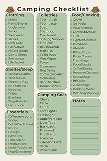 Camping Checklist: An Easy-to-Use Packing Guide for Tent, RV, and Cabin Trips