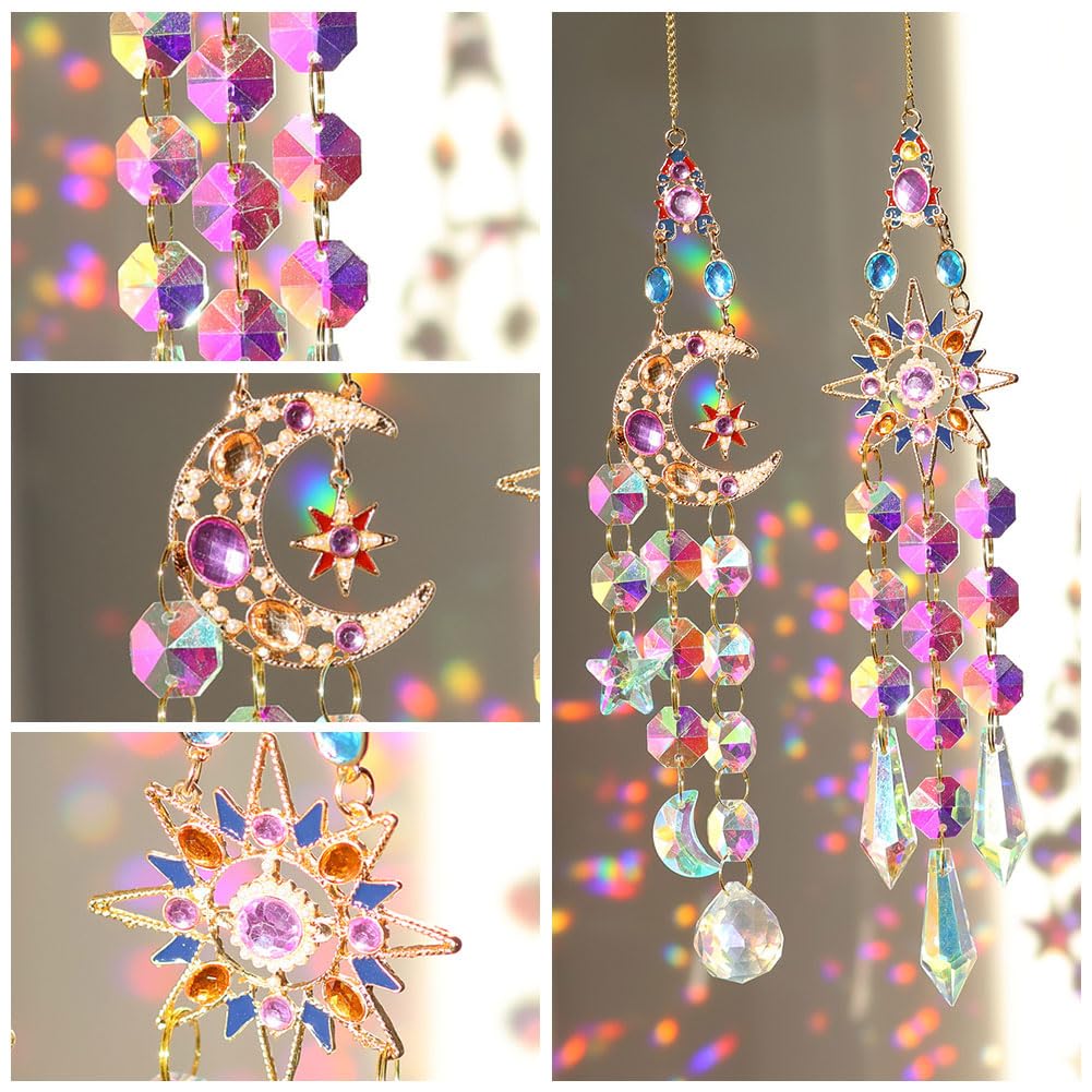 Sun Catcher Crystal Window, Pack of 2 Crystal Pendant Decoration, Hanging Window Decoration, Rainbow Crystals Pendant - Image 4