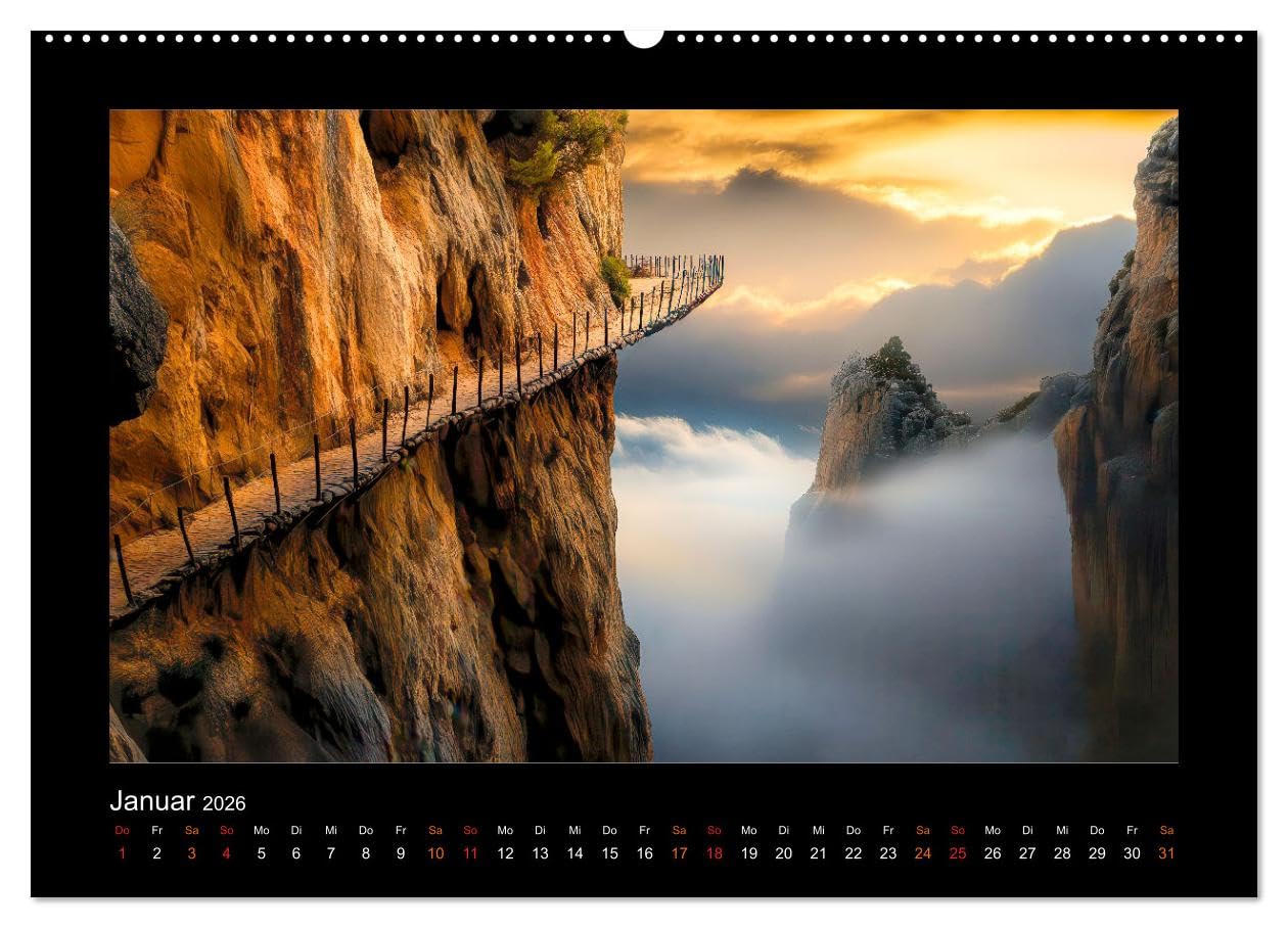 Abenteuerliche Wege (hochwertiger Premium Wandkalender 2026 DIN A2 quer), Kunstdruck in Hochglanz: Würden Sie diese Wege gehen? (CALVENDO Natur)