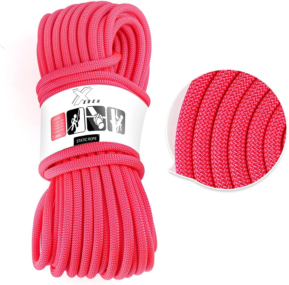 X XBEN 10.5 mm Dynamic Static UIAA Climbing Rope 10M(32ft) 20M(65FT) 35M(115FT) 45M(150FT) 60M(200FT) 75M(245FT),Safety Nylon Kernmantle Rope for Rock Climbing, Tree Climb, Ice Climbing, Rappelling : Sports & Outdoors