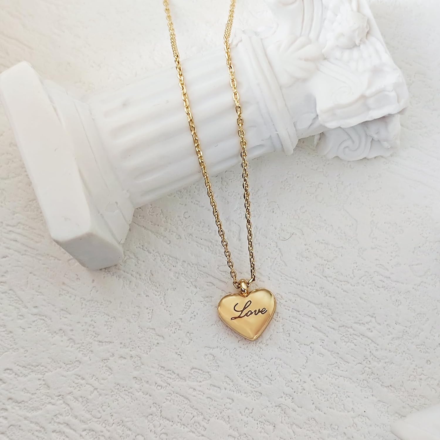 Zeffy Dainty Gold Heart Necklace for Women Trendy 14K Gold/Silver Plate Cute Heart Pendant Choker Necklaces Gold Love Heart Chain Necklace for Women Dainty Gold Jewelry Gifts for Women - Image 7