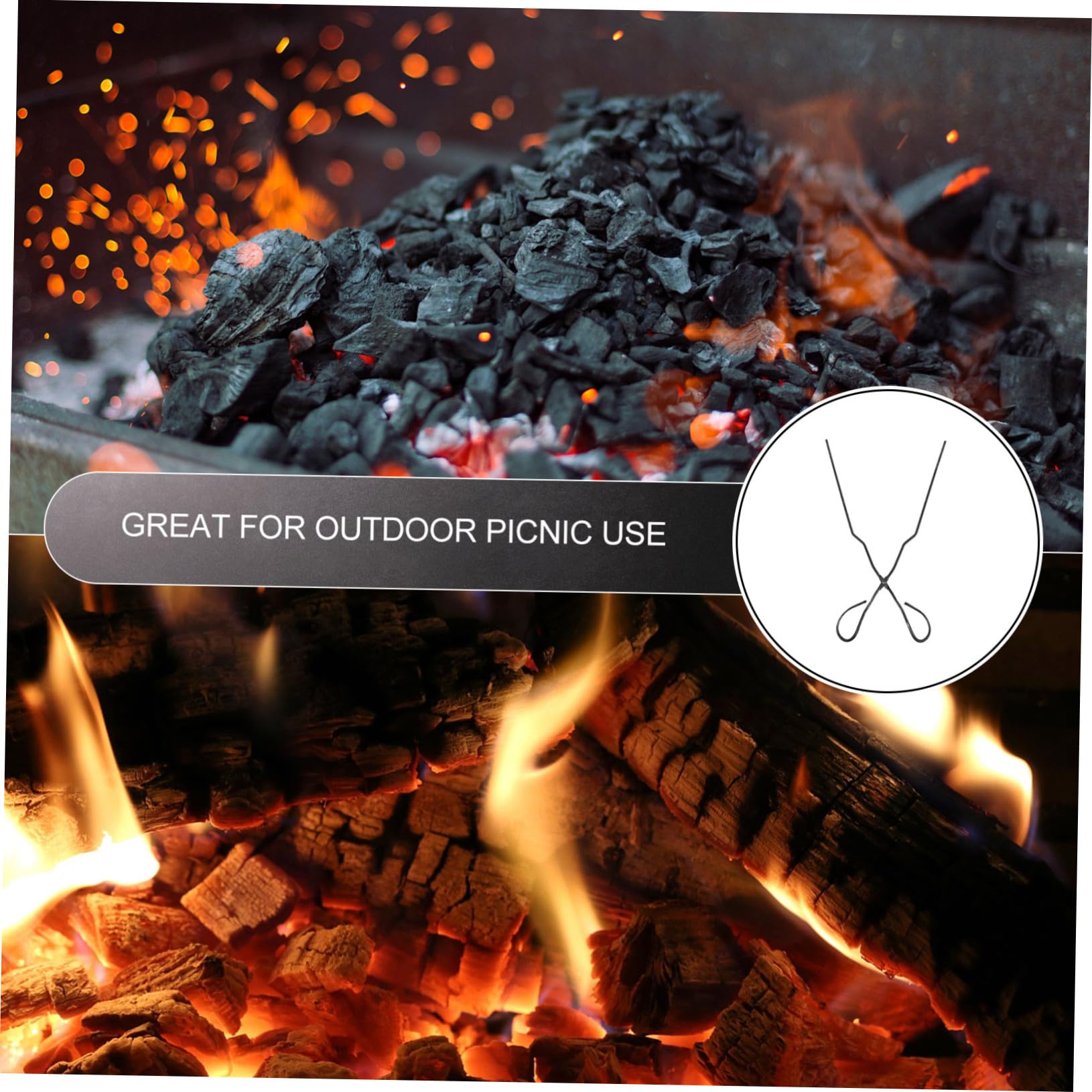 2 Pezzi Pinze Per Legna Da Ardere Lunga Pinza Per Clip Per Carbone in Ferro Morsetto Per Carbone Per Barbecue Clip Per Bricchette