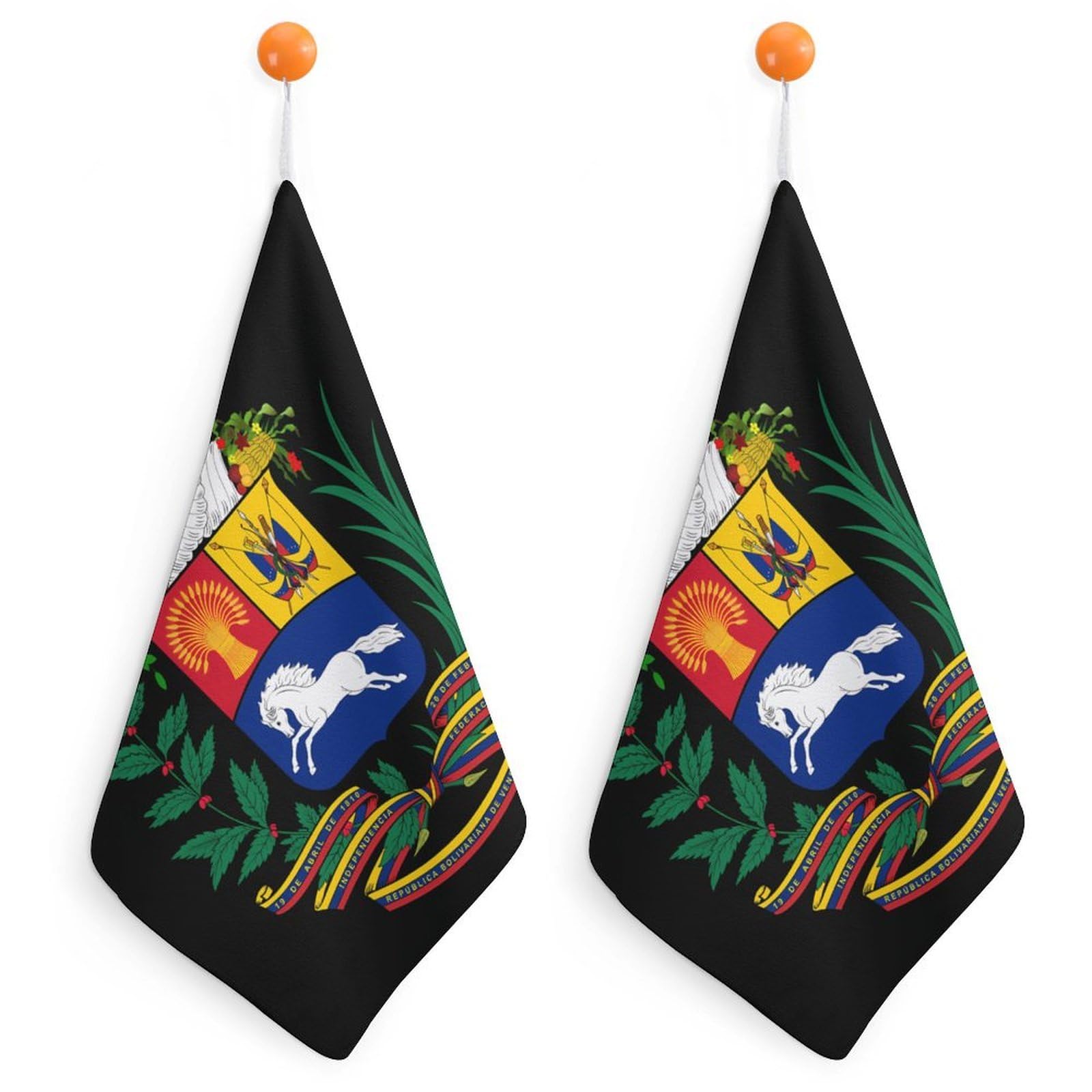 CGSBNGHA Coat of Arms of Venezuela Hand Towel Hanging Face Towels Cleaning Cloths Handkerchief for Bathroom Kitchen