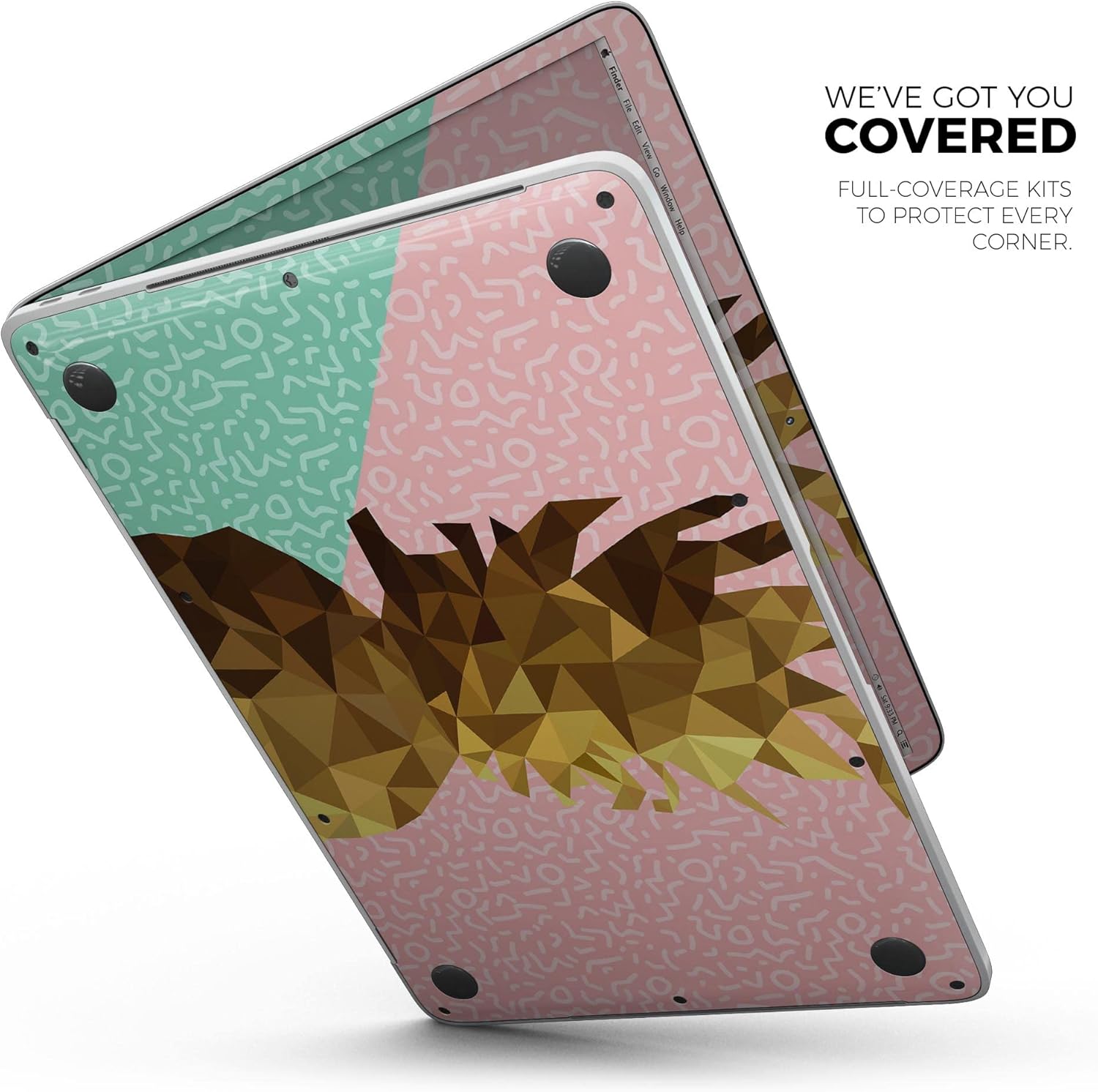 DesignSkinz - Geometric Summer Pineapple v1 - Full-Body Wrap Protective Decal Skin Kit Compatible with MacBook 16" Pro M1 (A2485)