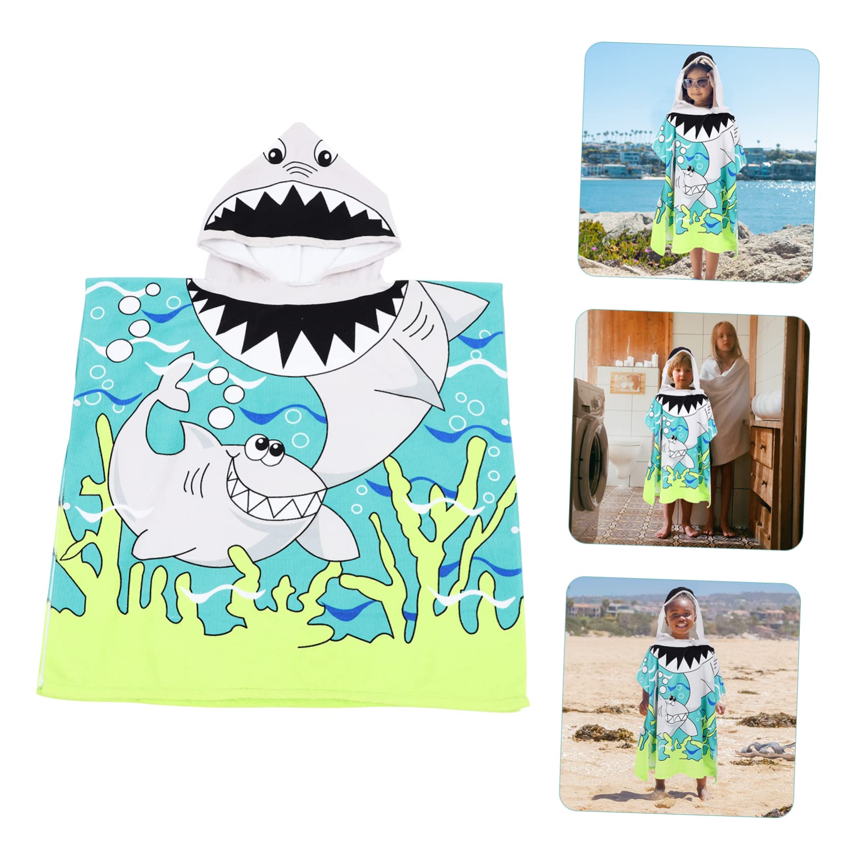 VICASKY 3pièces Serviette De Bain Garçon Fille Respirant avec Capuche Peignoir Cartoon Et Absorbant pour Et pour
