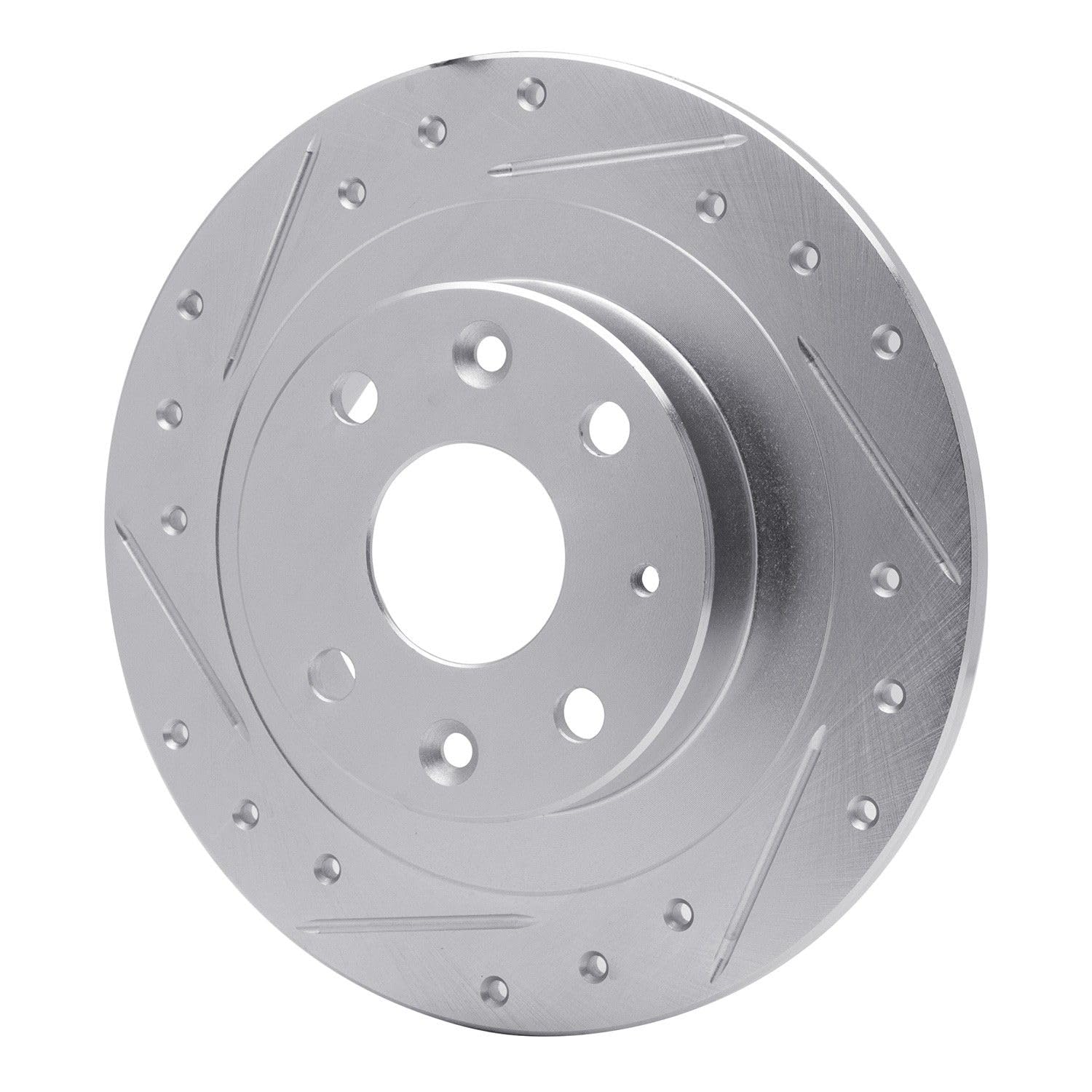 Photo 1 of Drilled and Slotted Silver Zinc Brake Rotor 631-54003L