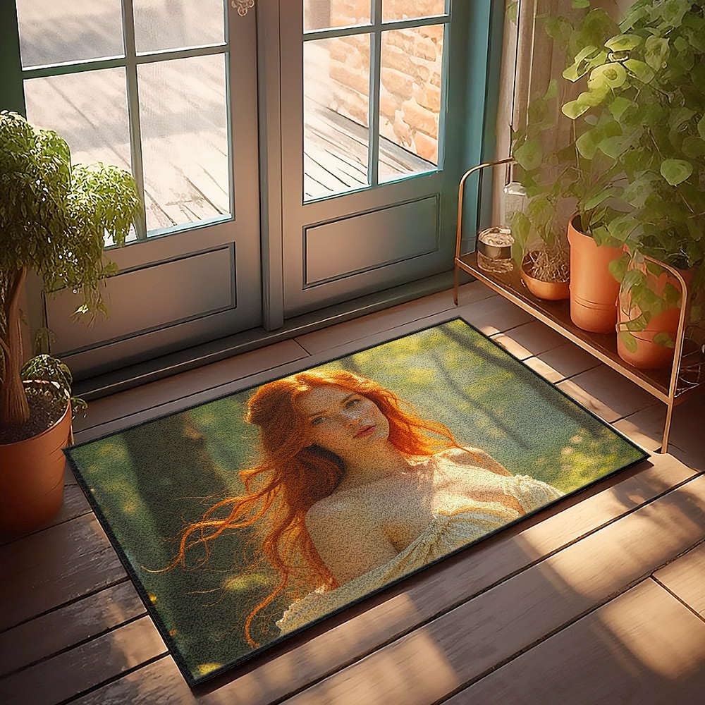 Tapis d'extérieur grande taille antidérapant et paillasson décoratif forêt rousse